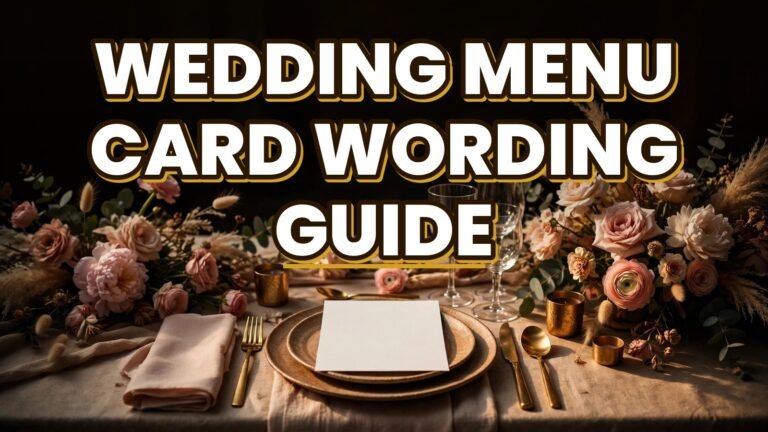 Wedding Menu Card Wording Guide (2027)