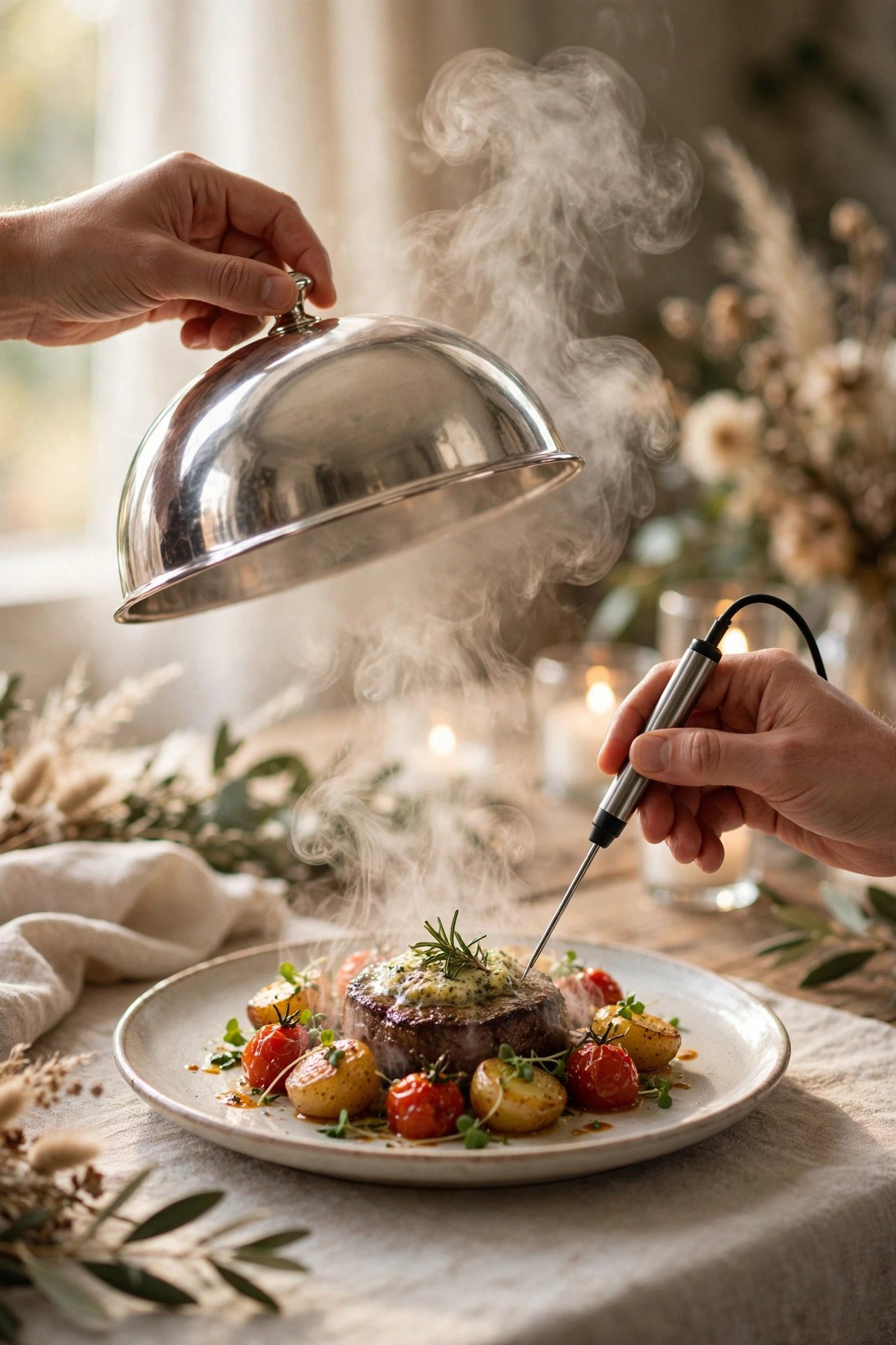 Wedding food tasting checklist item: test temperature & holding power