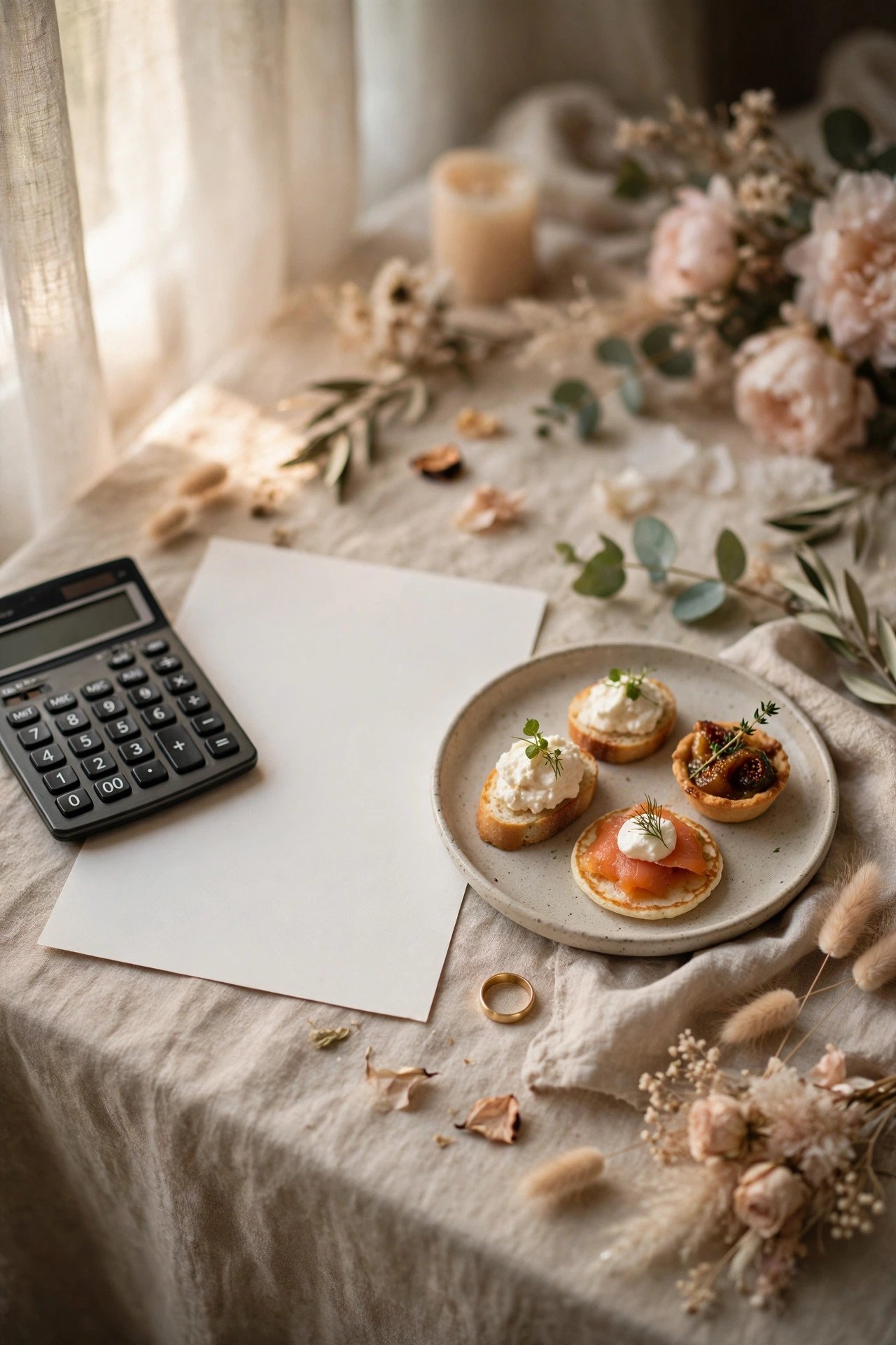 Wedding food tasting checklist item: review the final per-person cost