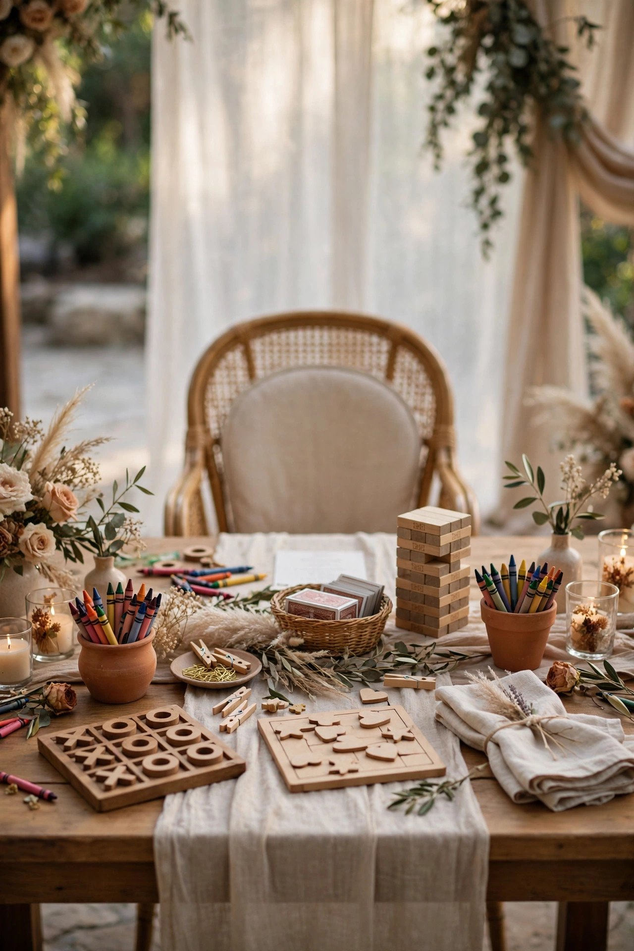 Wedding childcare idea: a sitter host at the kids table