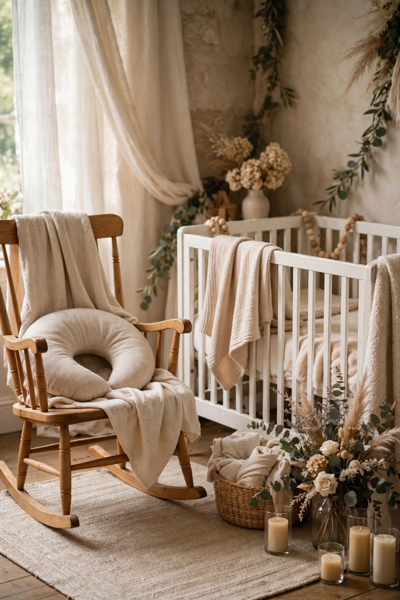 Wedding childcare idea: baby room with a feeding-friendly sitter