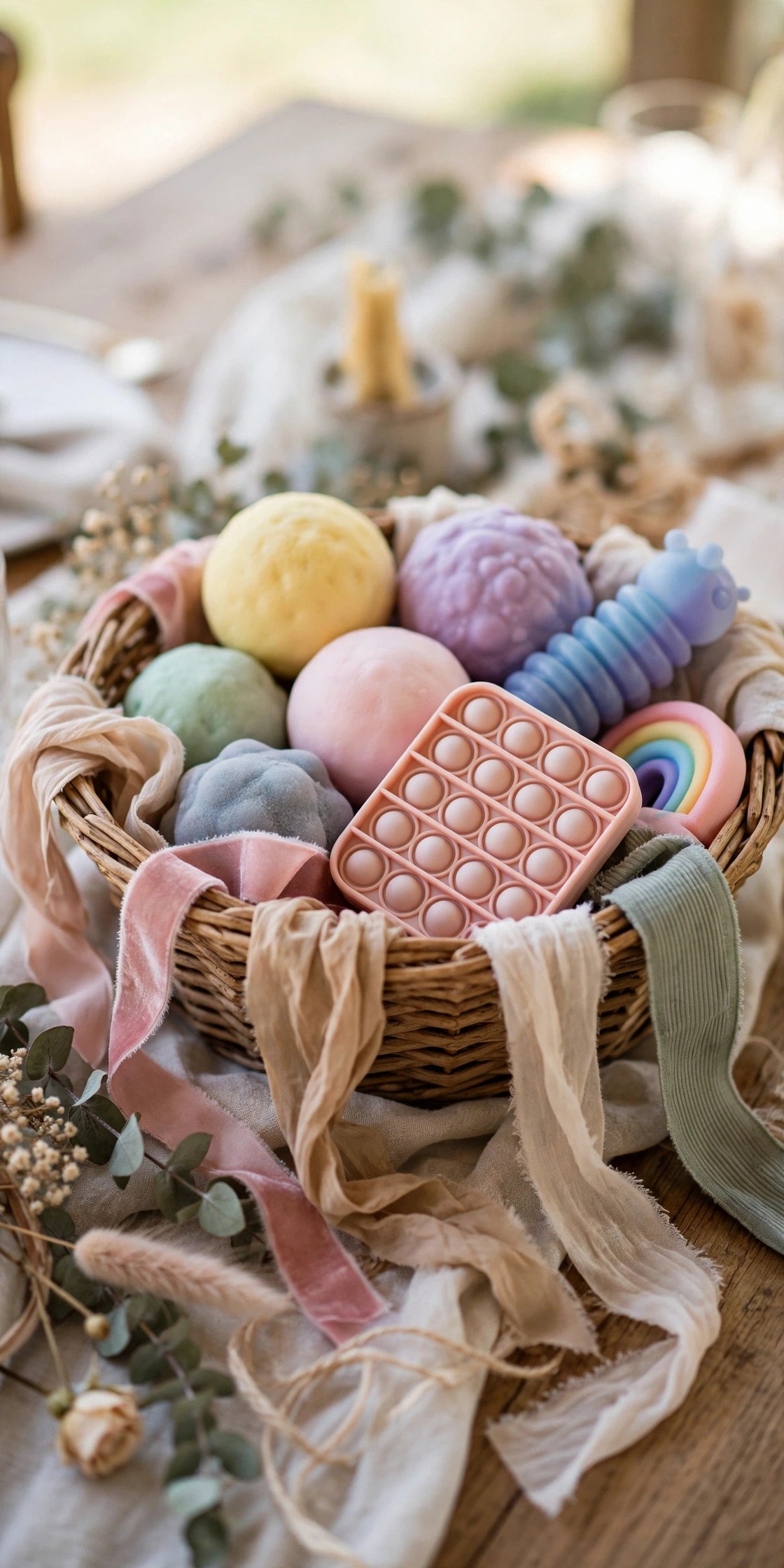 Kids activity for weddings: soft fidget toys for little hands