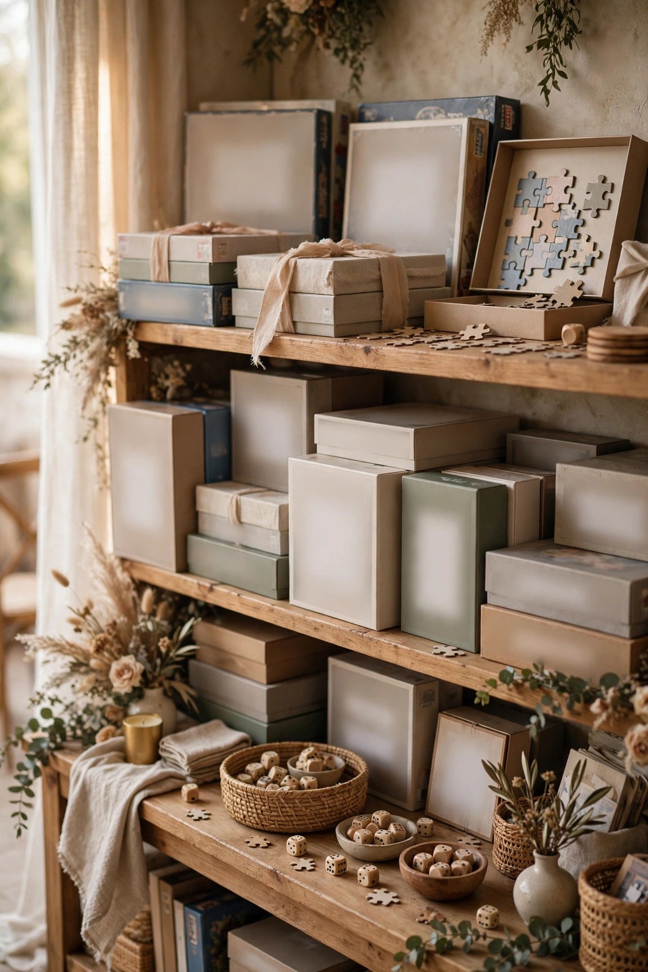 Kids activity for weddings: puzzle & board game mini library
