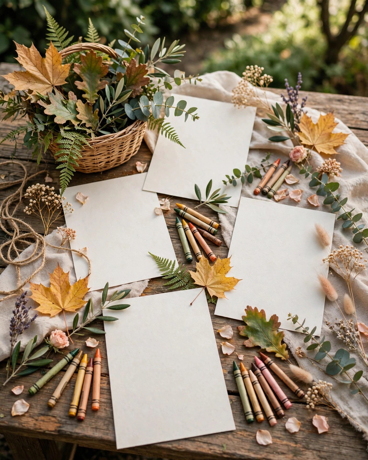 Kids activity for weddings: garden nature hunt & leaf rubbing