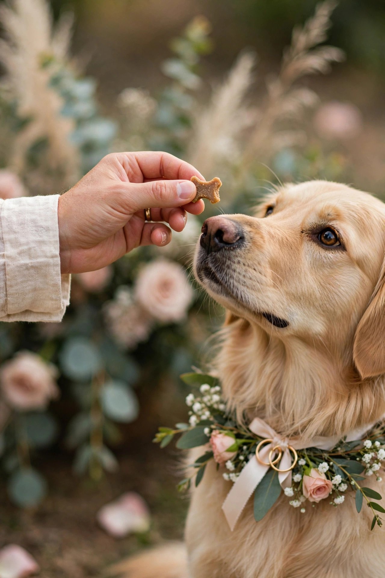 Reward With High-Value Treats — a dog ring bearer moment at a 2027 wedding ceremony
