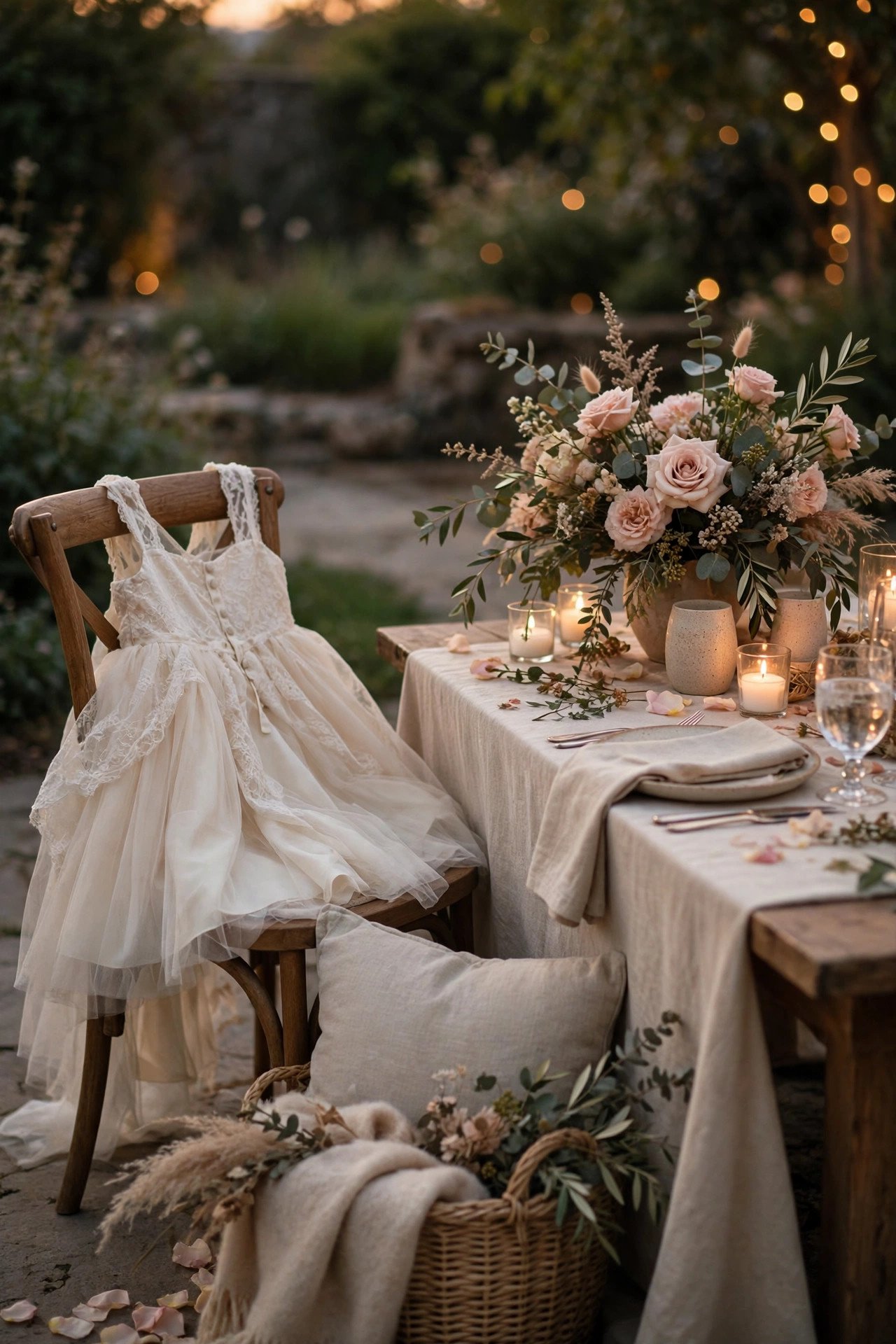 A sleepy flower girl resting her head during an evening wedding reception