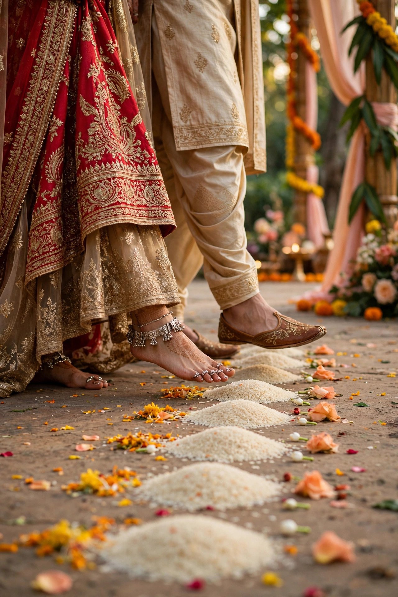 Saptapadi: The Seven Steps — Hindu wedding ceremony moment