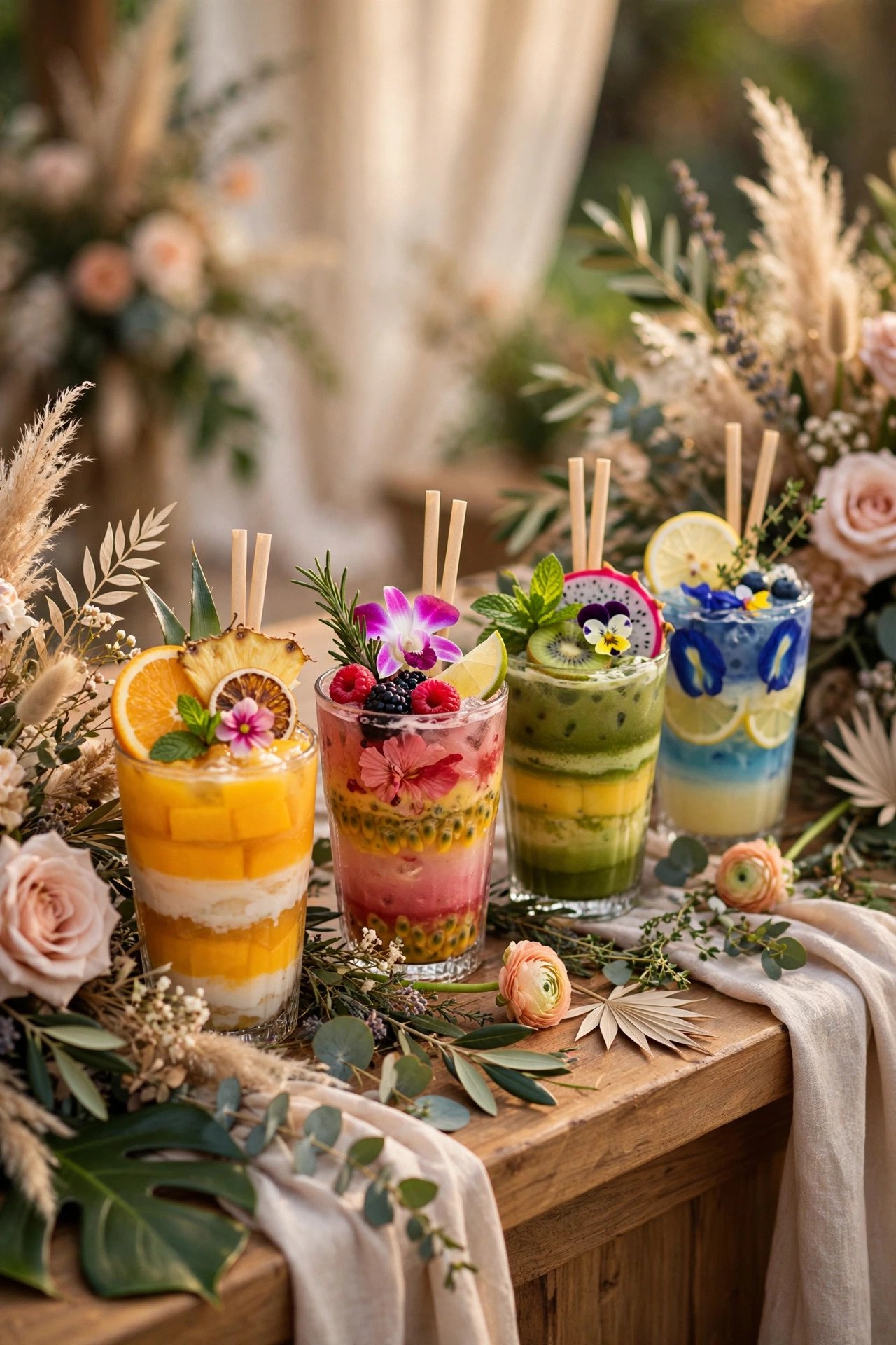Fusion Signature Mocktails at a wedding celebration