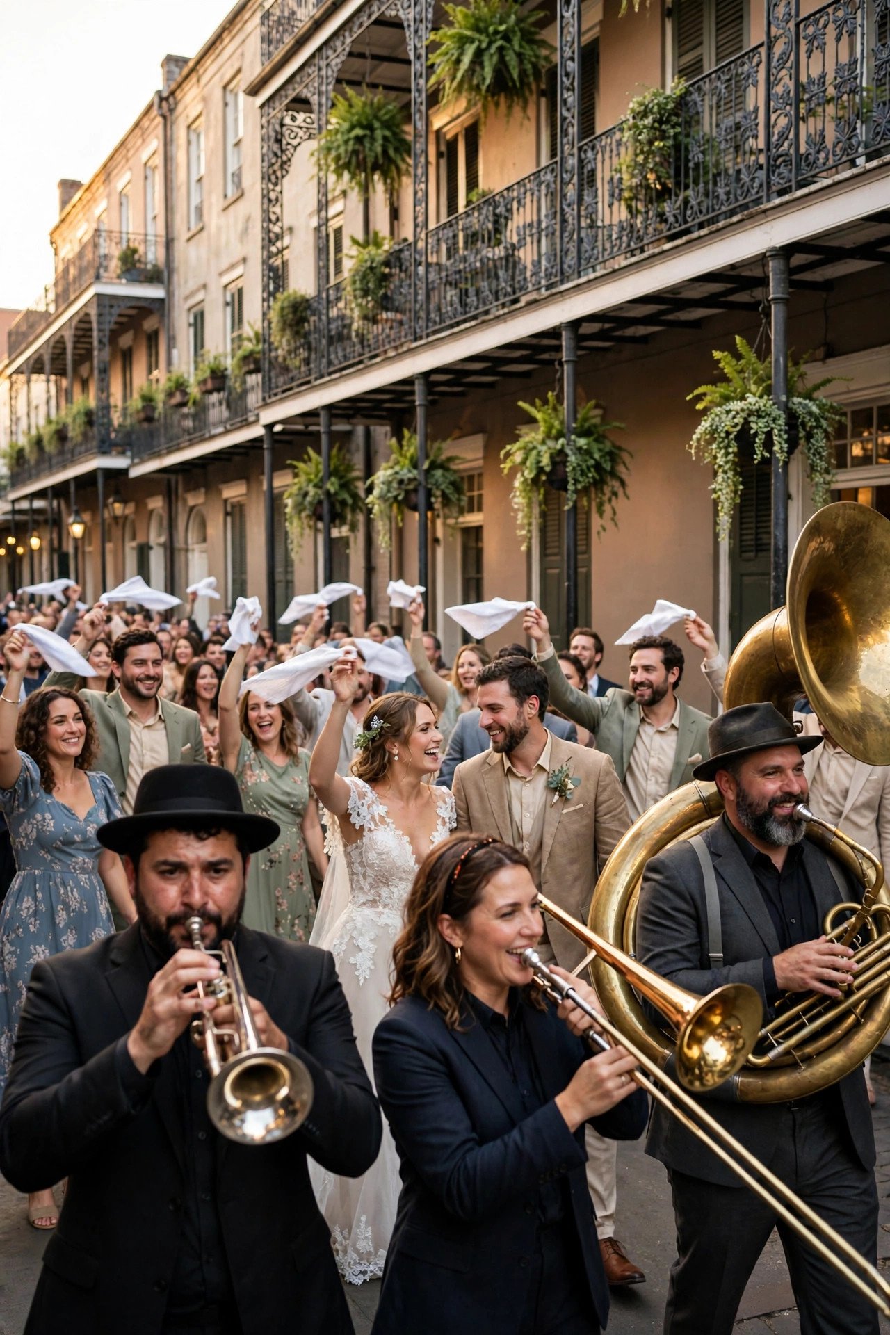 The Second Line Parade at a wedding celebration