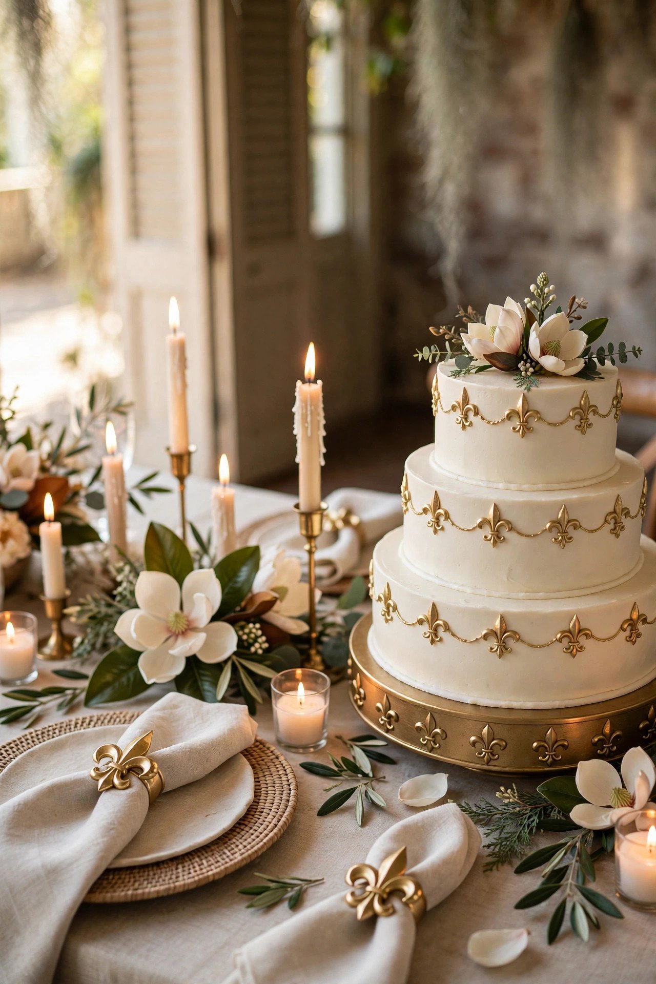 Fleur-de-Lis Details Everywhere at a wedding celebration