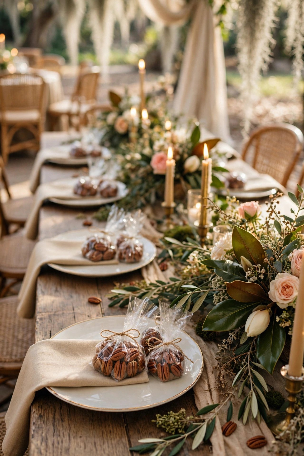 Pralines on Every Place Setting at a wedding celebration