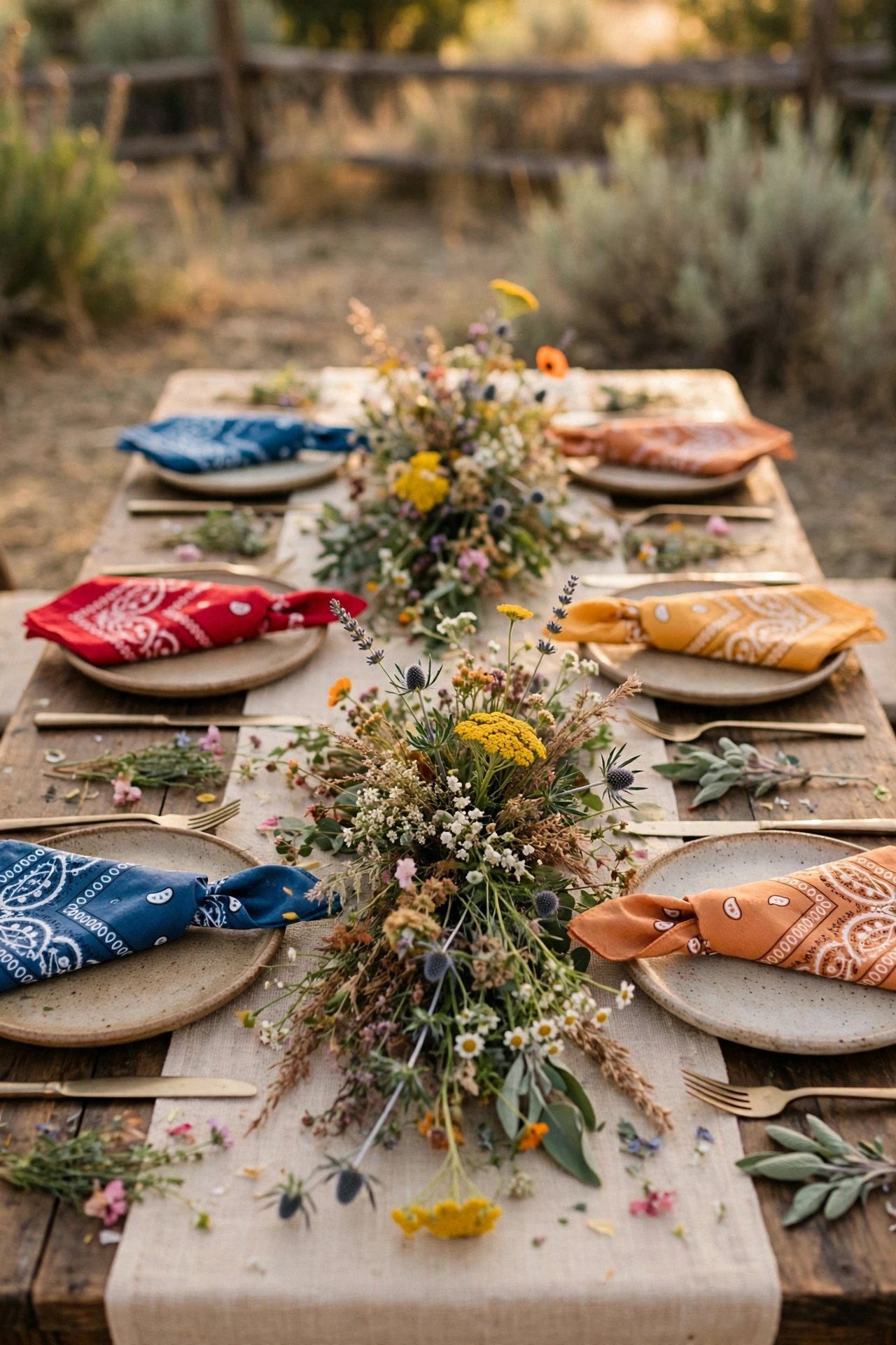 Bandana Napkins in Your Palette at a wedding celebration