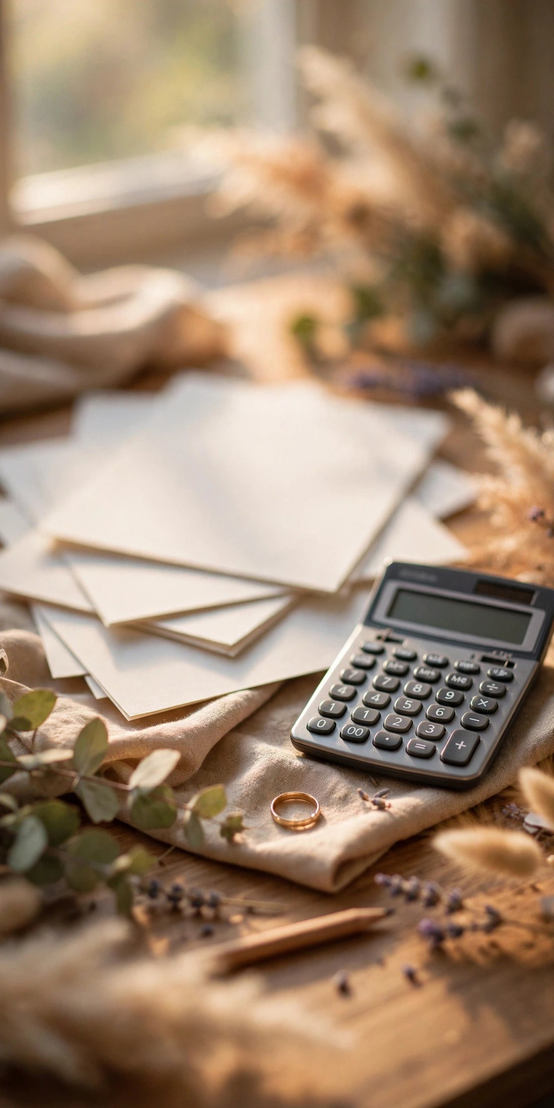 Simple wedding budget list with license and ceremony fees highlighted