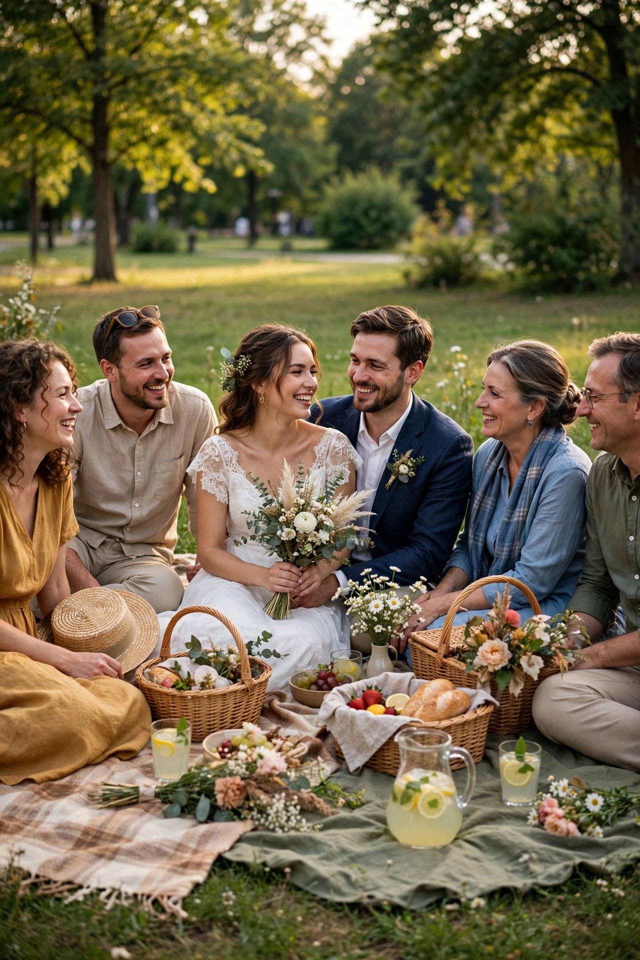Picnic Reception in a Public Park — courthouse wedding reception ideas inspiration