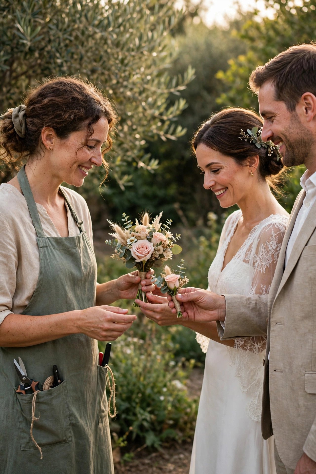 A Small Bouquet and Boutonniere — courthouse wedding cost inspiration