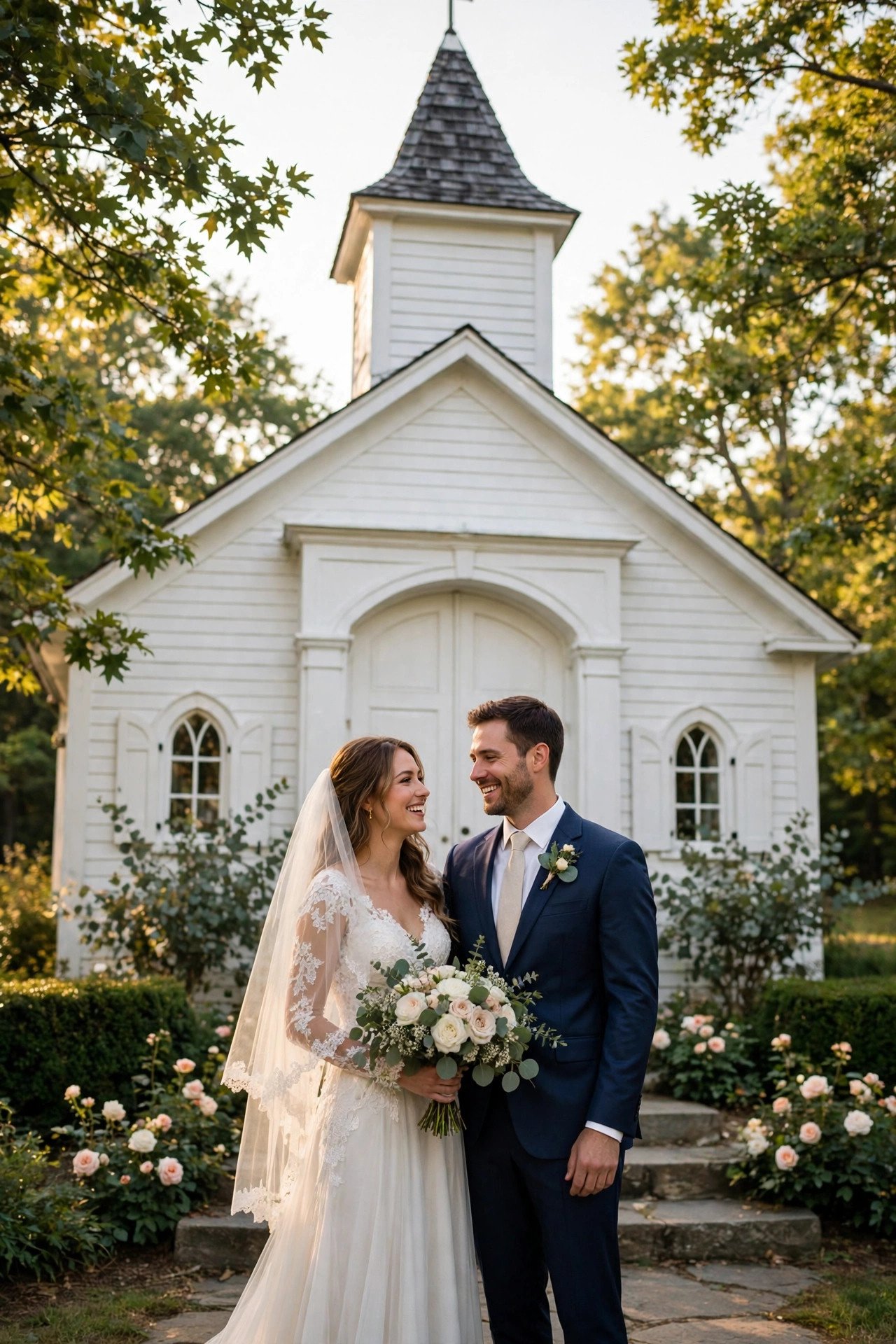 Classic White Chapel With Steeple Charm — las vegas wedding chapels inspiration
