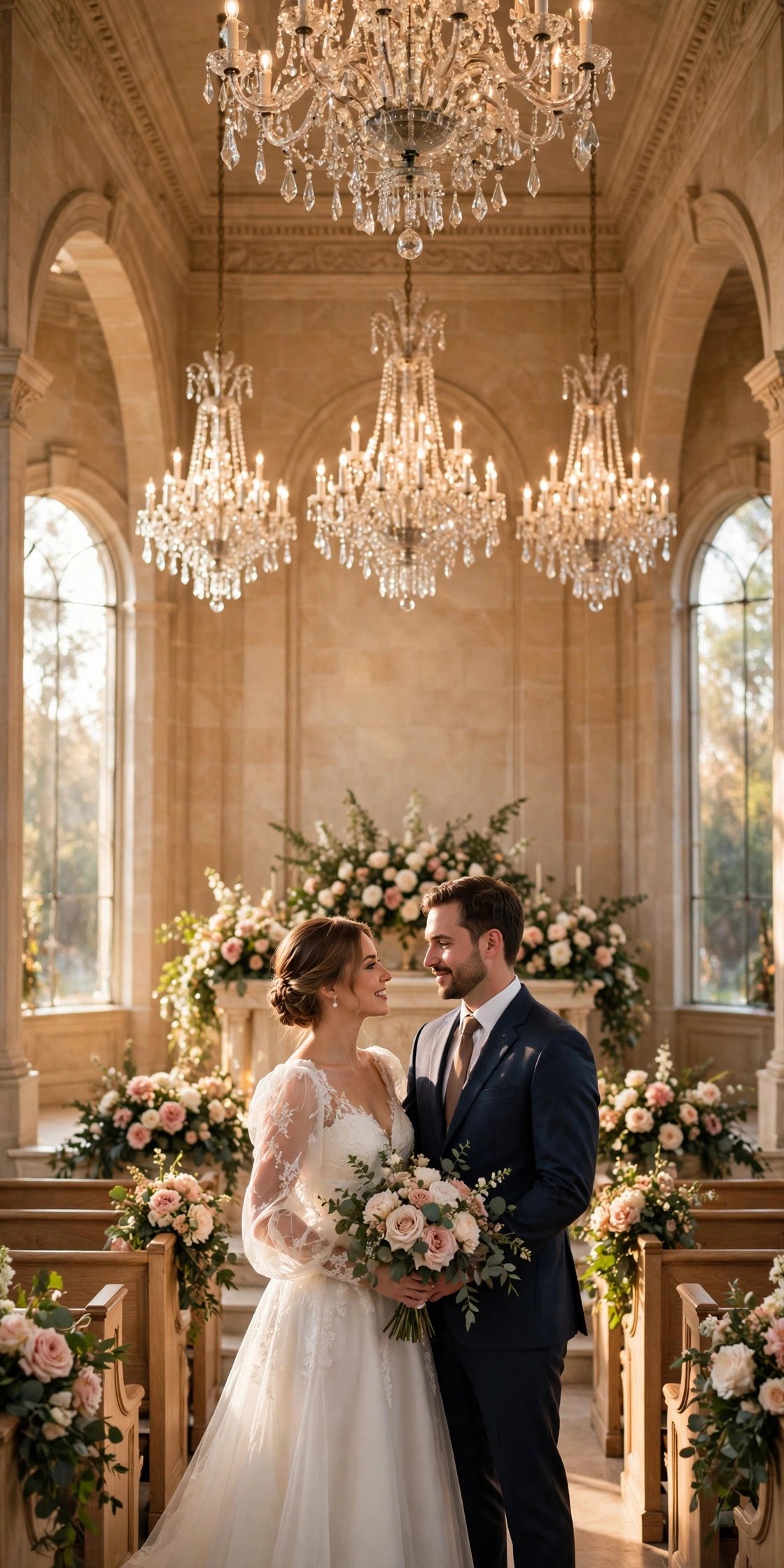 Elegant Hotel Chapel With Chandeliers — las vegas wedding chapels inspiration