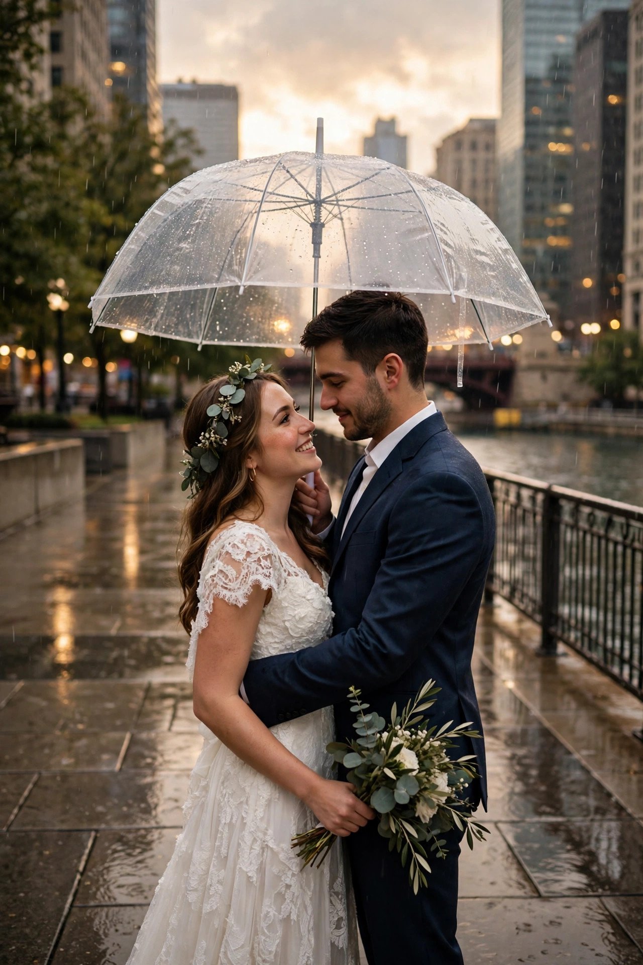 Rain Plan for the Riverwalk — courthouse wedding inspiration