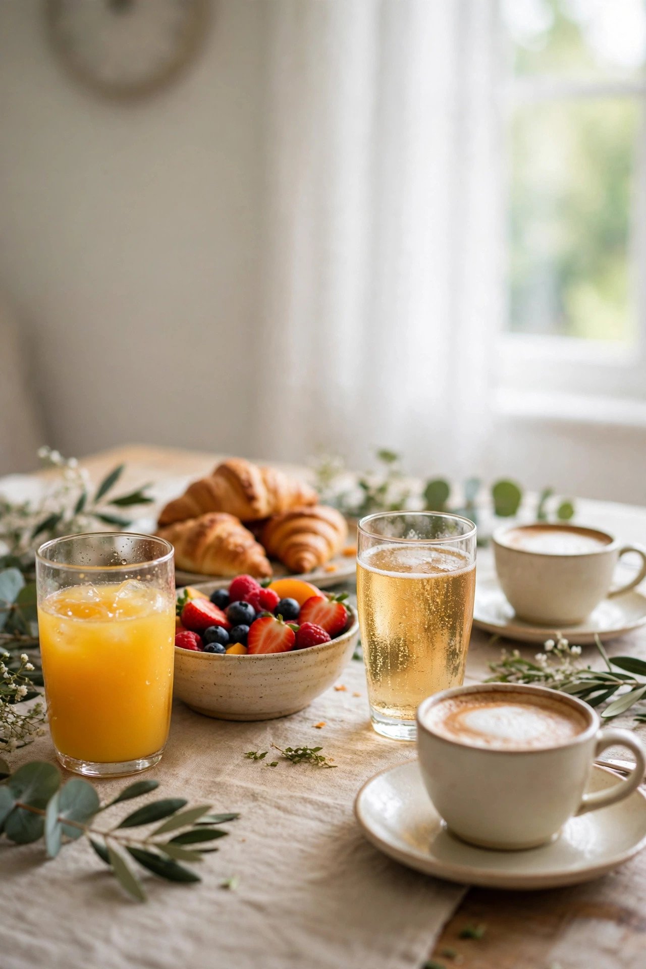 Wedding morning food guide point: Time the Toast for Mid-Morning