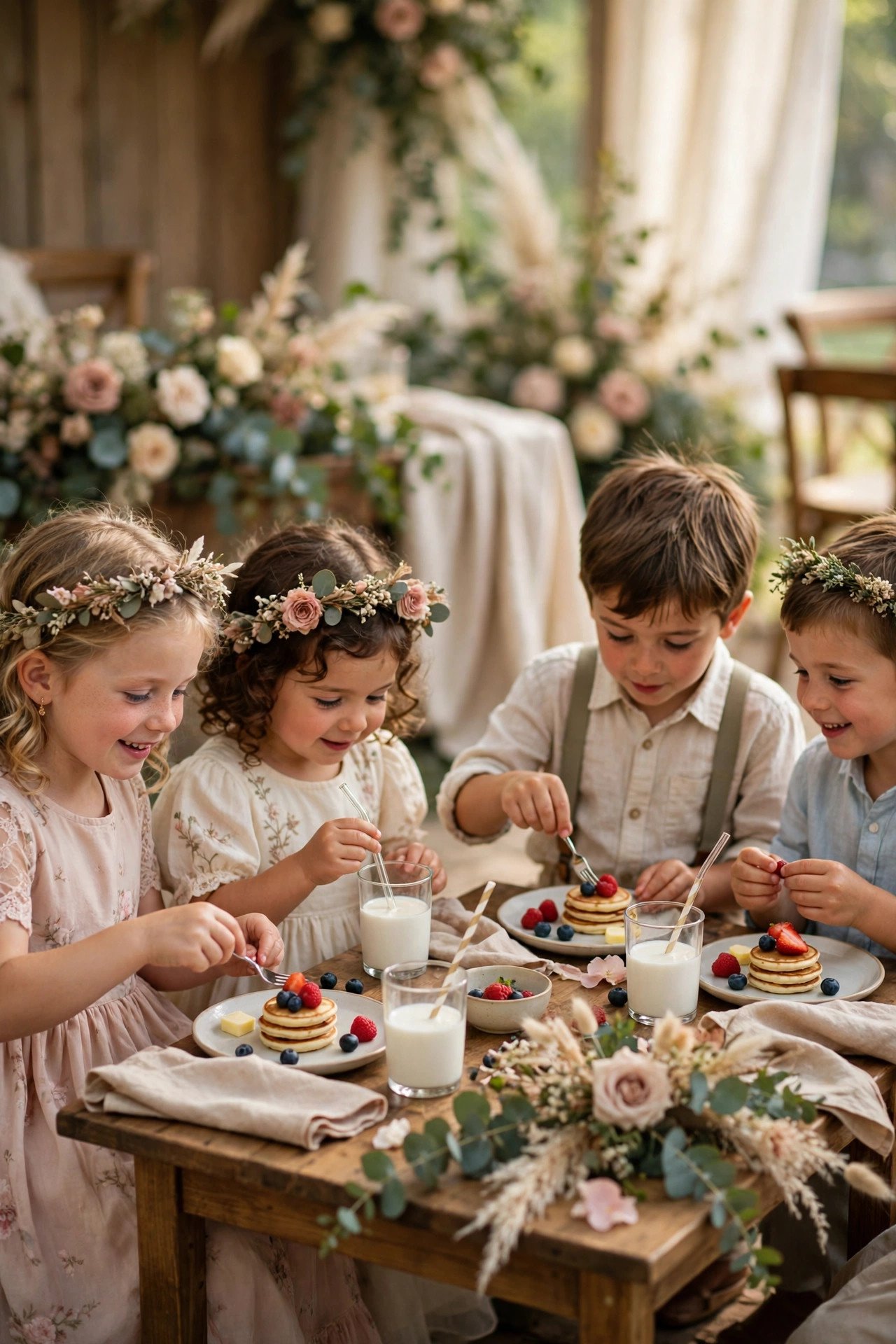 Wedding morning food guide point: Think About the Kids and Flower Girls