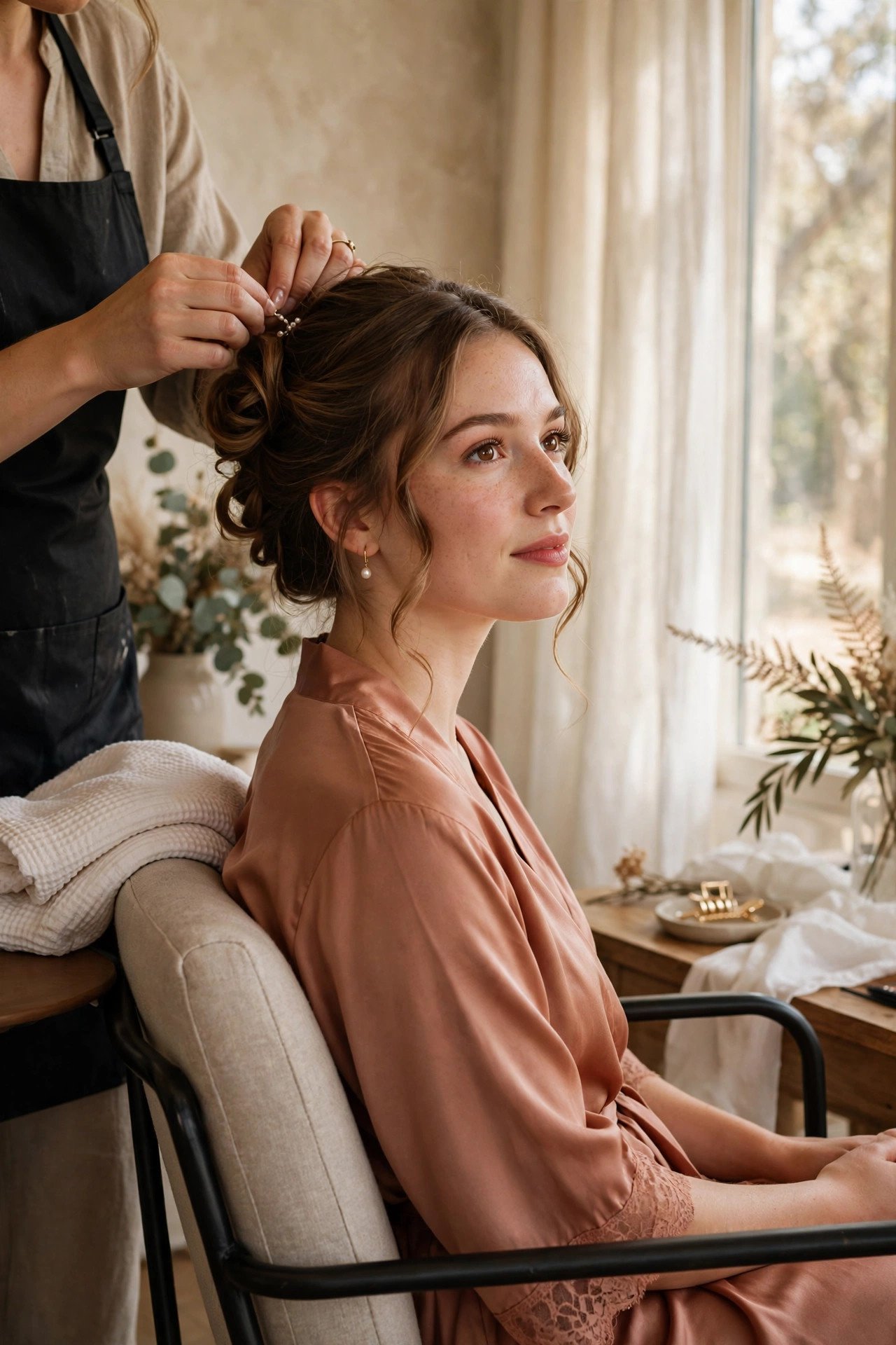 Hair and makeup schedule slot: 11:30 AM — Bridesmaid Four: Hair, Last Attendant Slot
