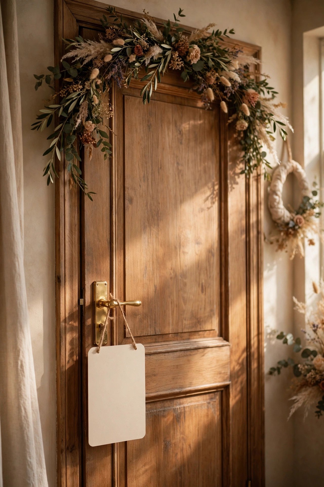 Do not disturb sign hanging on a bridal suite door