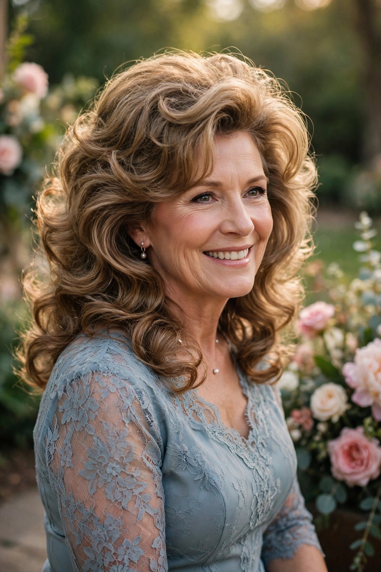 Mother of the groom with a voluminous blowout