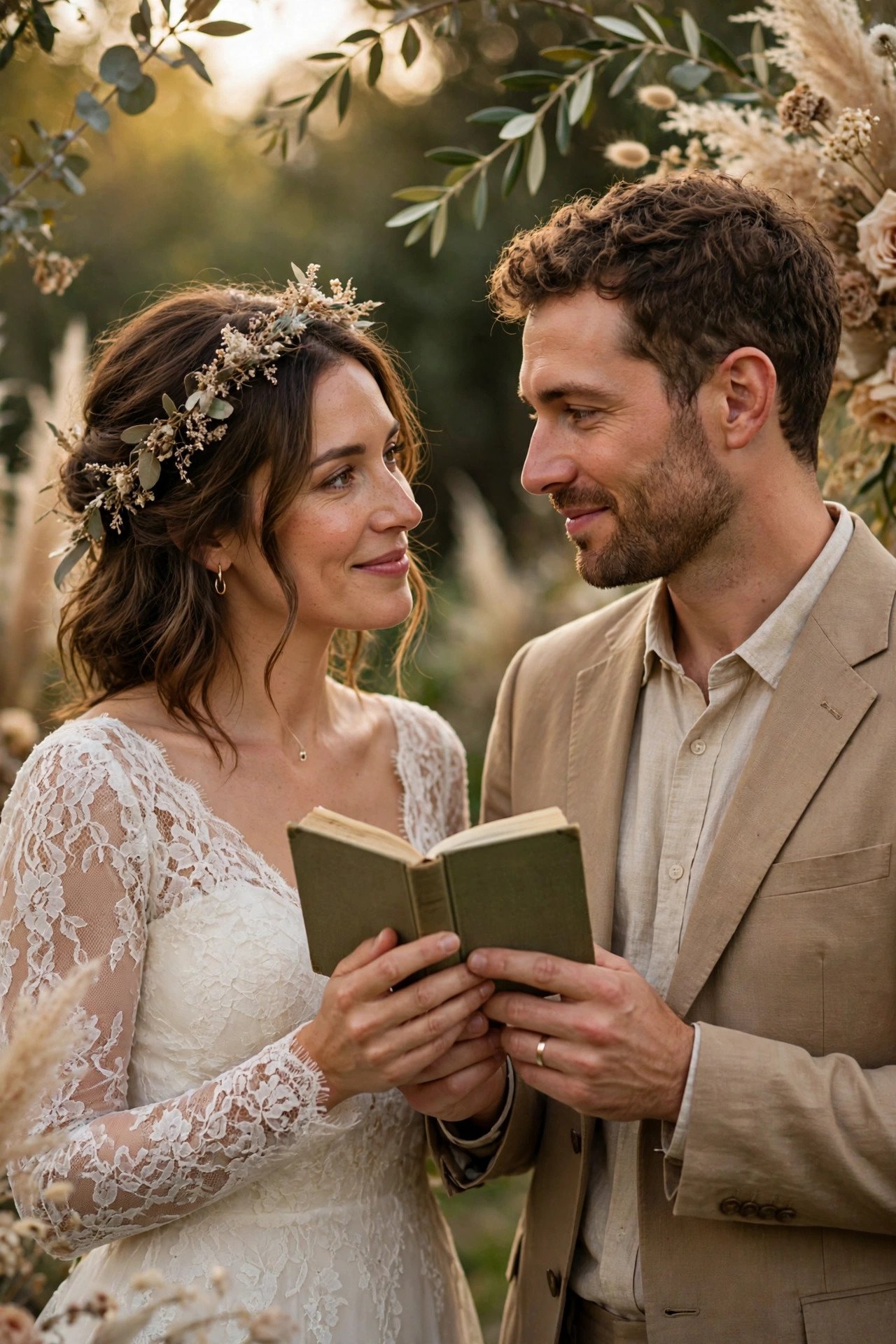 Partners take turns reading lines of Elizabeth Barrett Browning's Sonnet 43 to each other