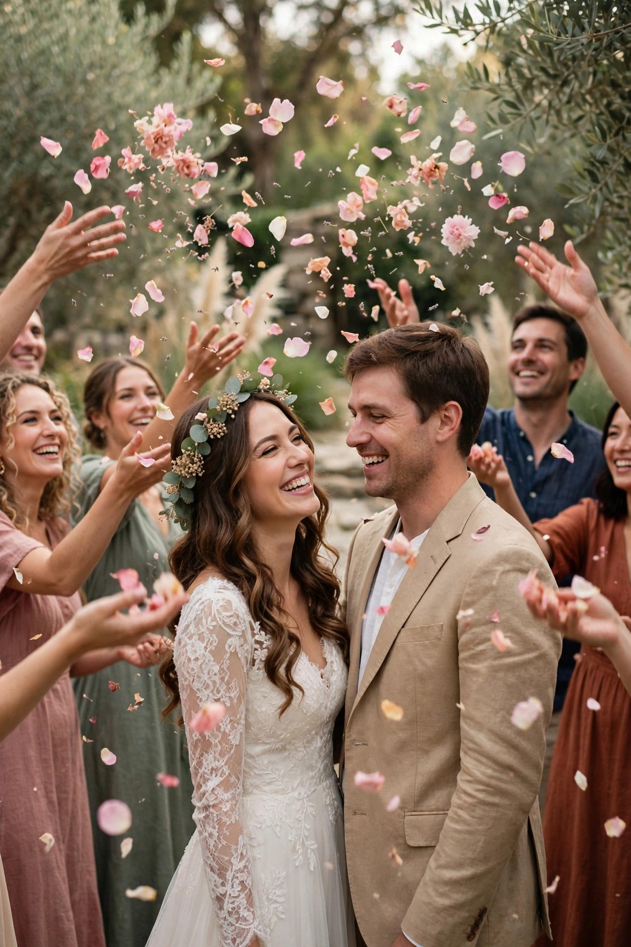 Vow renewal photography moment: Stage a Confetti or Petal Toss Photo