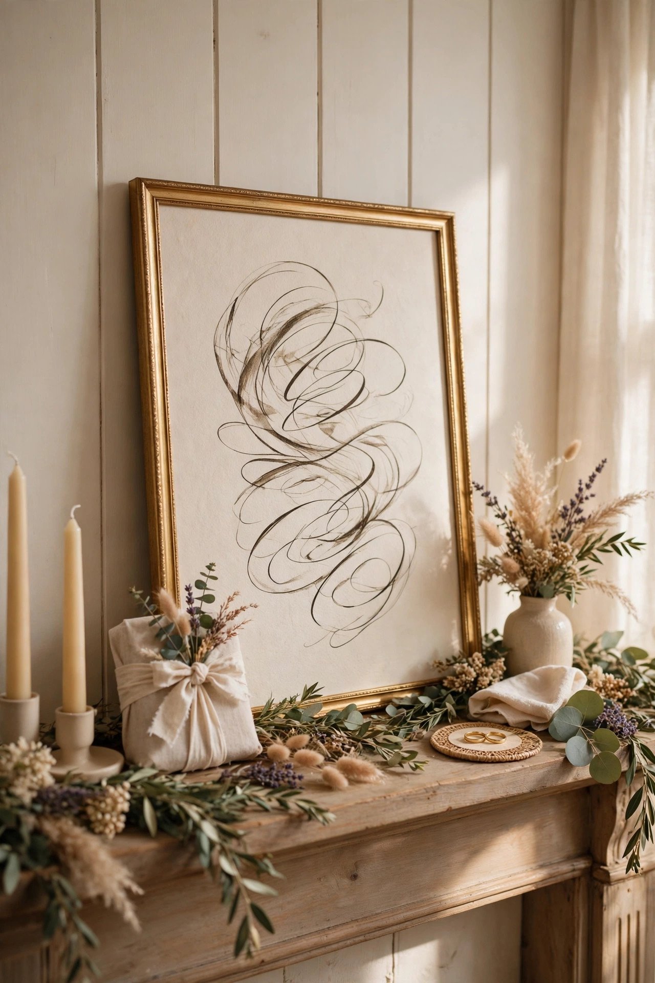 Vow renewal gift idea presented to a couple: A Framed Print of Their Renewal Vows
