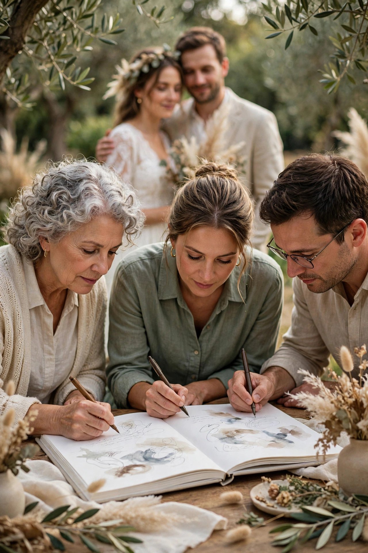 Vow renewal gift idea presented to a couple: A Memory Book Filled by Guests