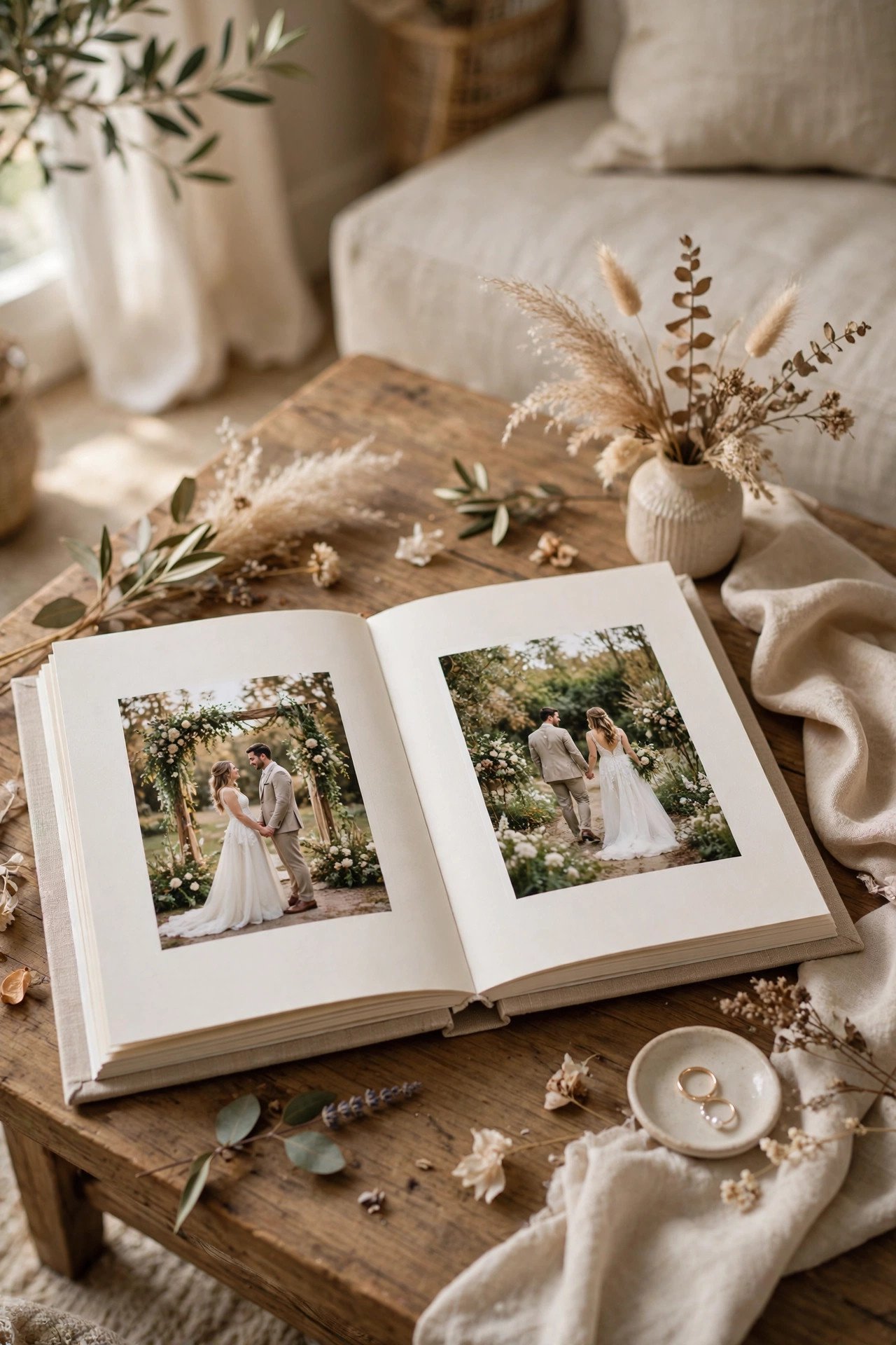 Vow renewal gift idea presented to a couple: A High-Quality Photo Album of the Renewal Itself