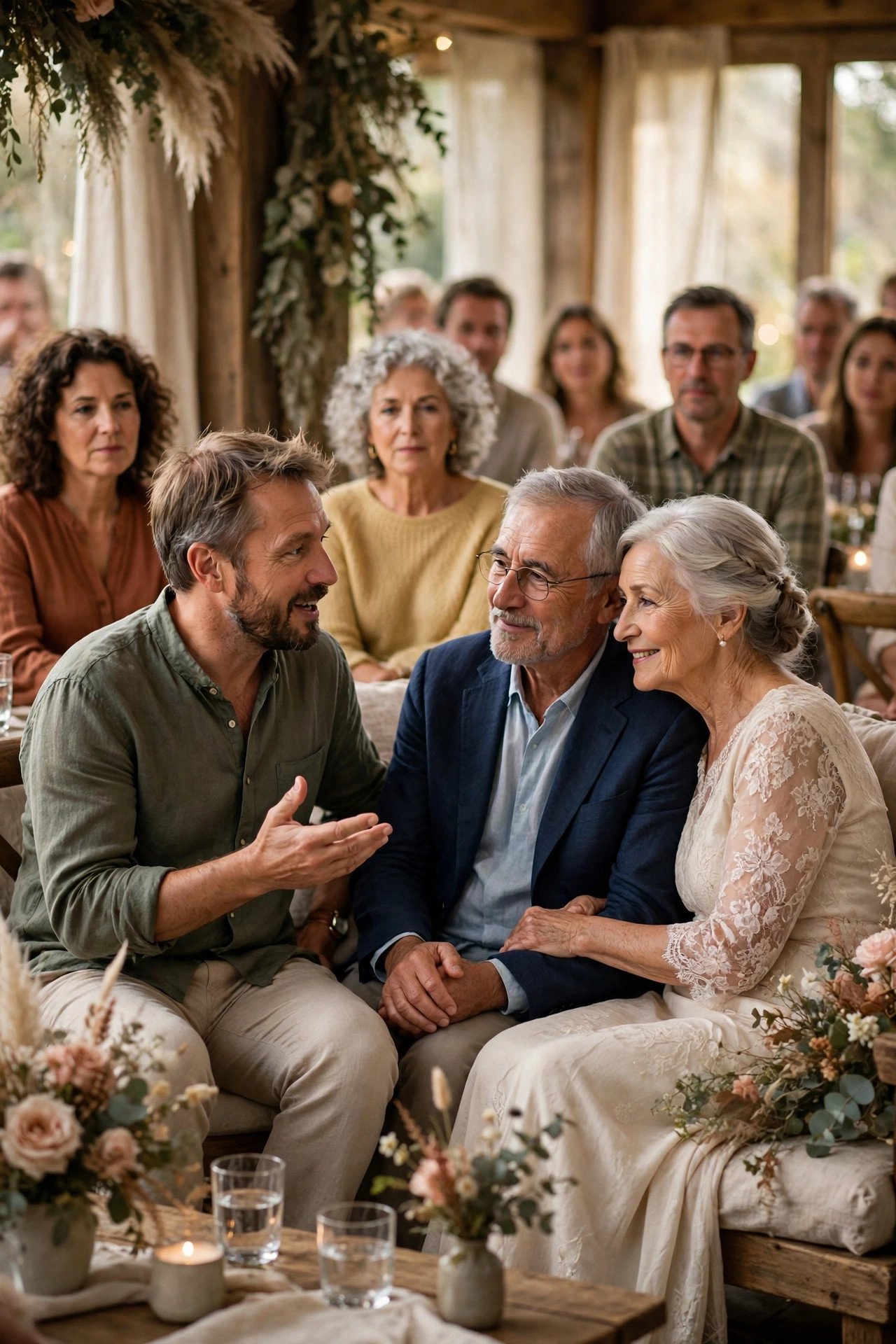 50th golden anniversary party idea: Speeches Kept Short, Spaced, and Seated
