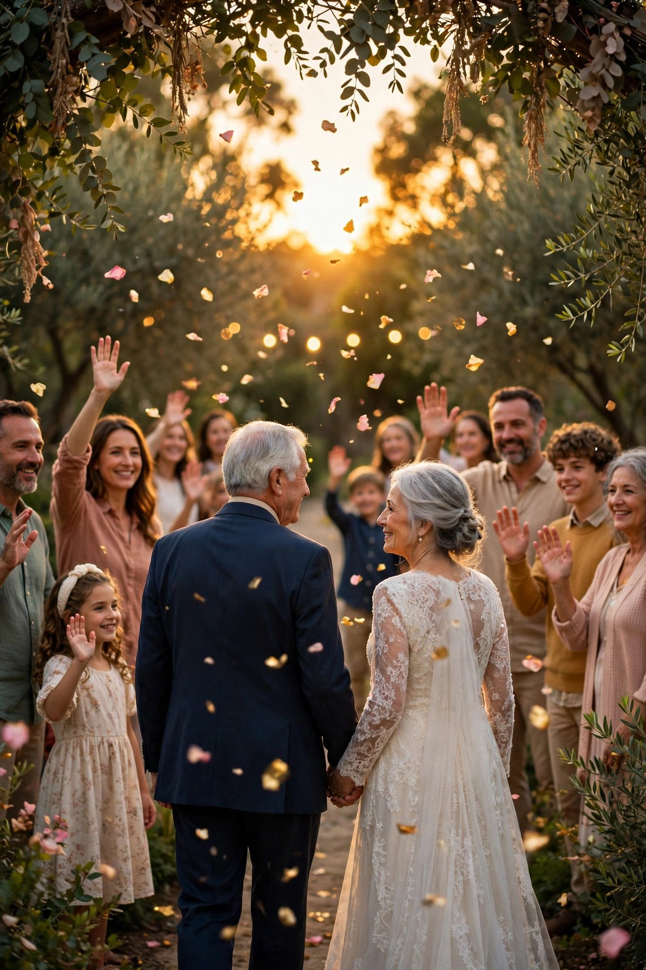 50th golden anniversary party idea: A Golden Send-Off Before Dark