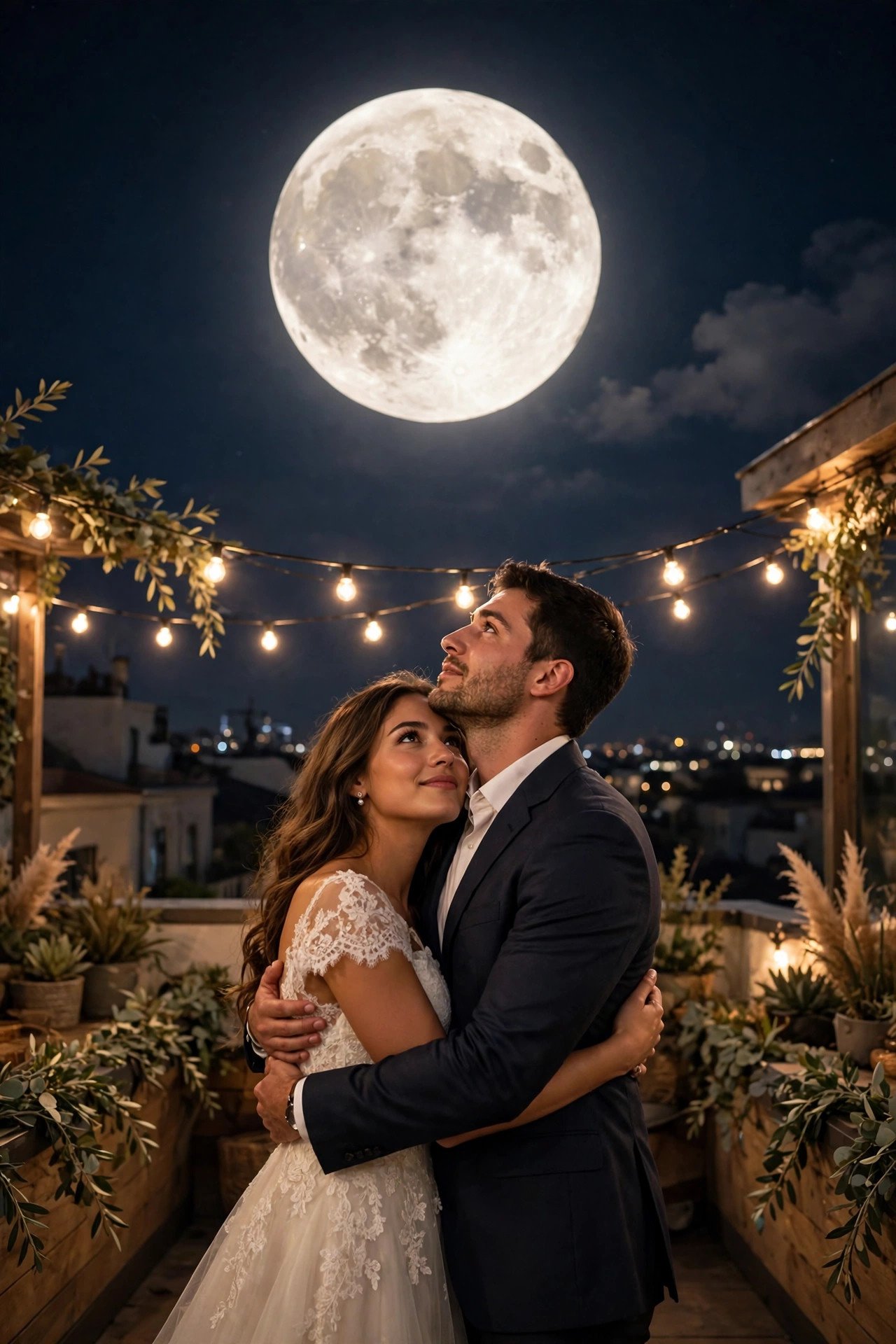 Anniversary photo idea for the caption: To the moon and back, times a year of days.