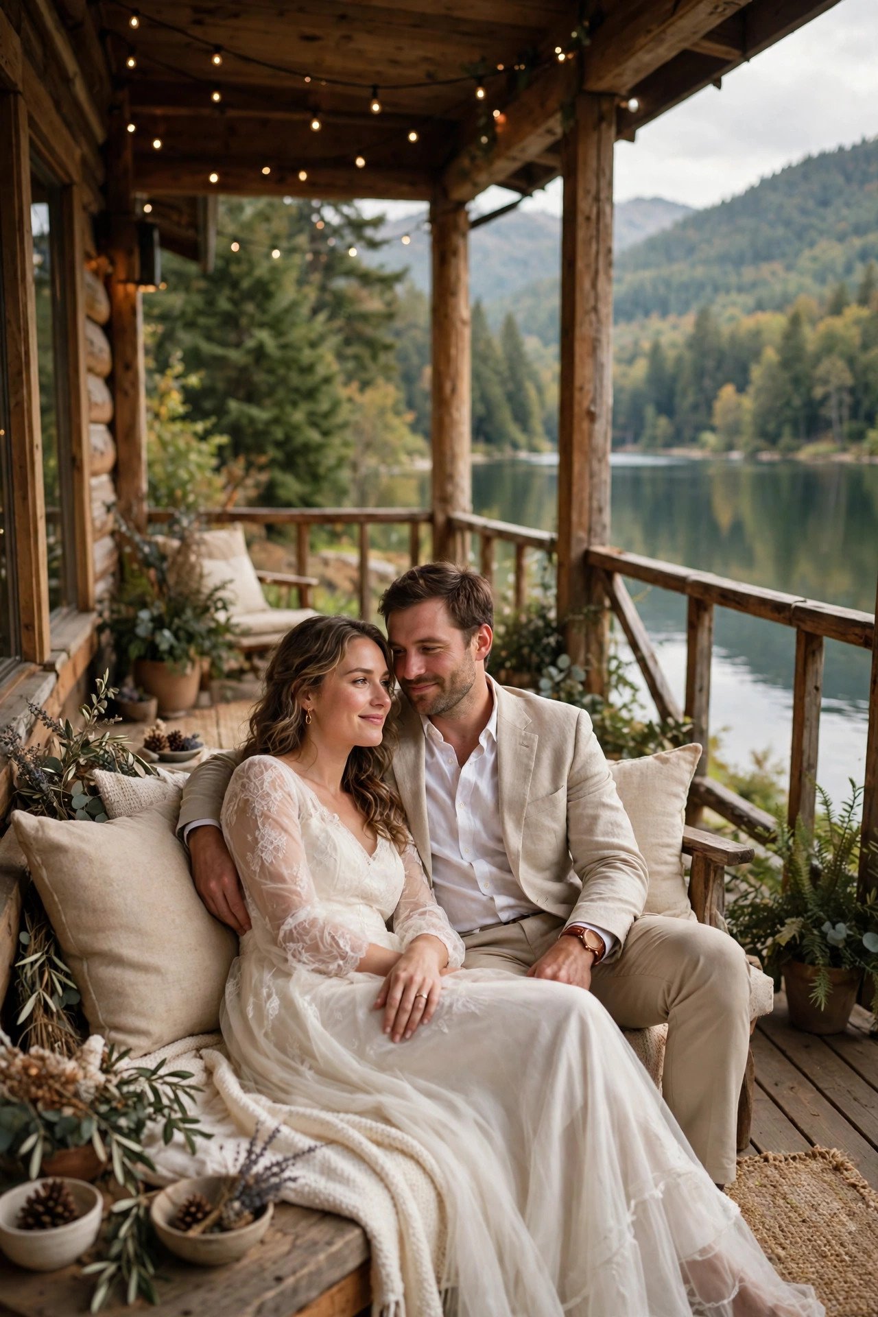 Couple enjoying an anniversary getaway: Stay at a Lakeside Lodge in Ontario or the Finger Lakes