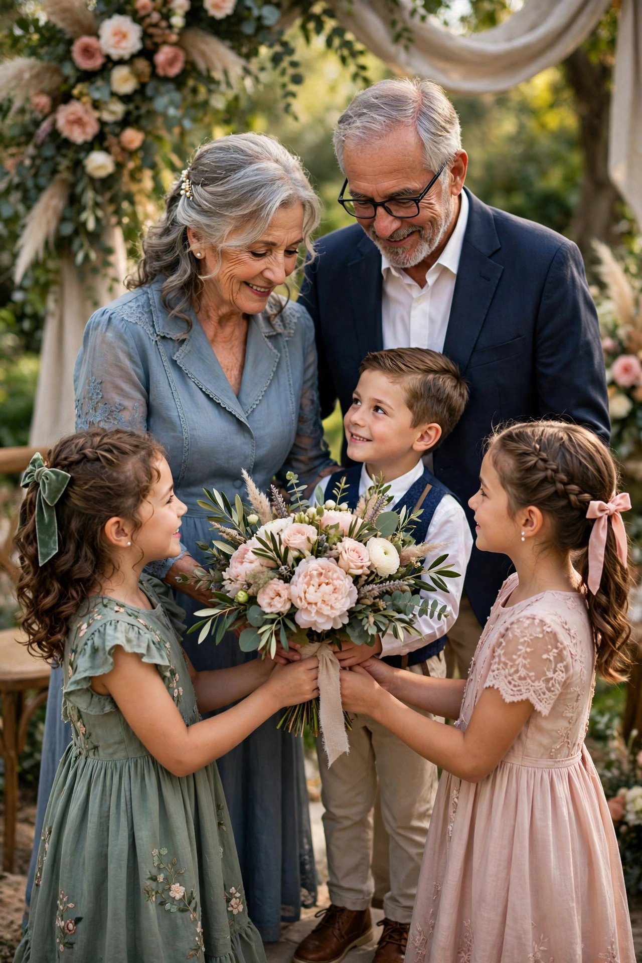 Guests celebrating at a vow renewal: Give Grandchildren a Place of Honor
