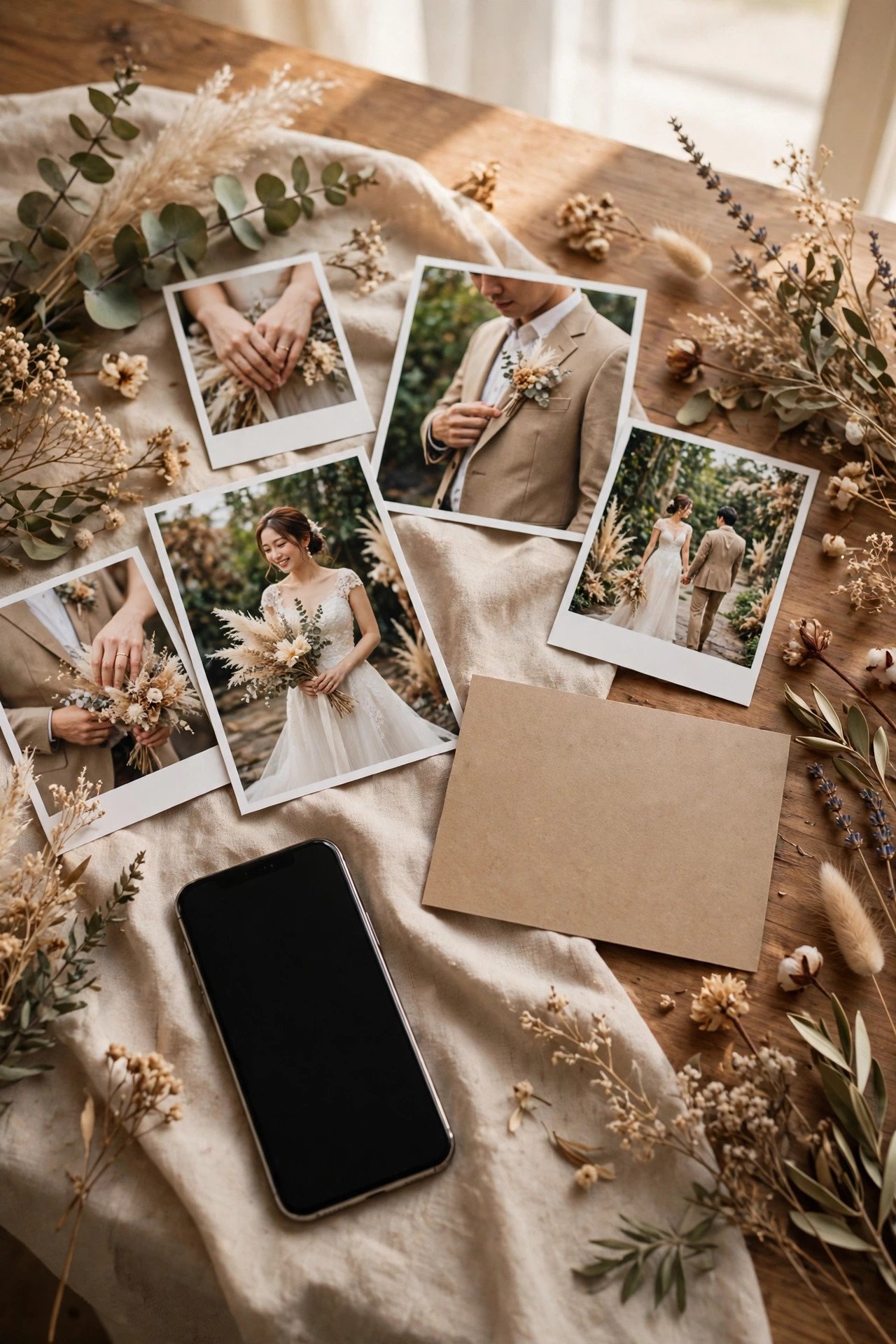 Thank-you text and photo sharing link on a wedding itinerary