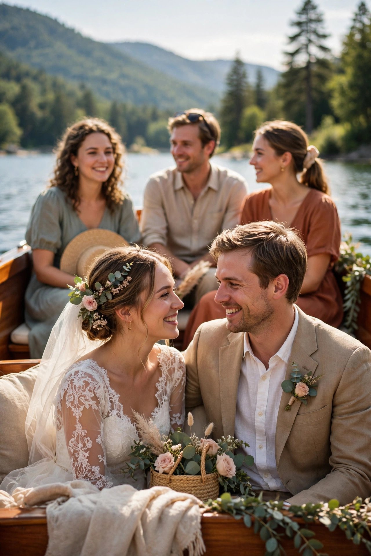 Lake boat tour for wedding weekend guests