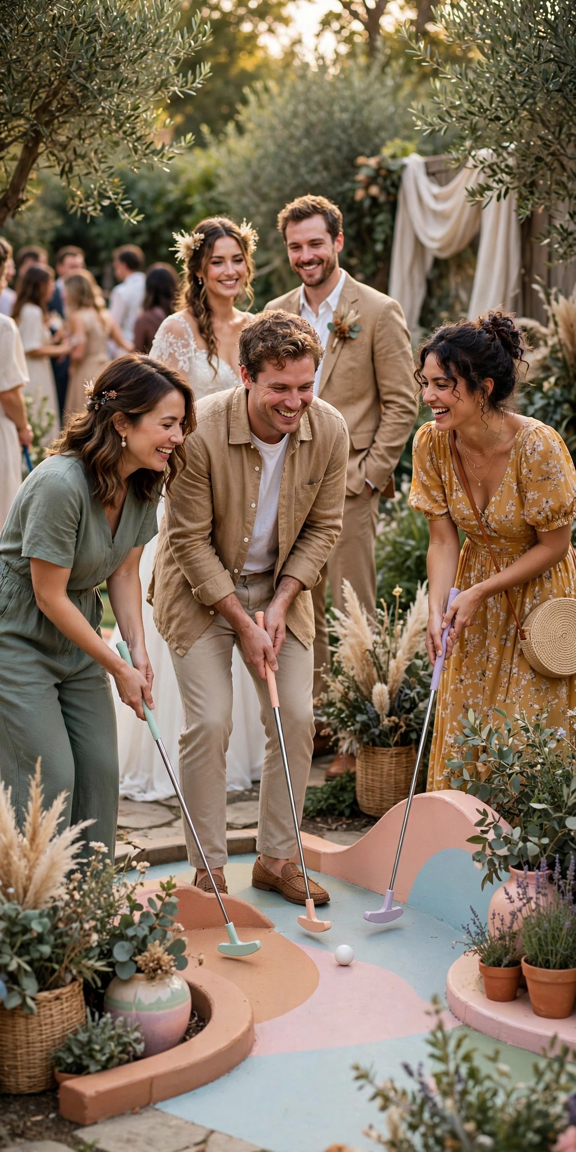 Mini golf tournament for wedding weekend guests