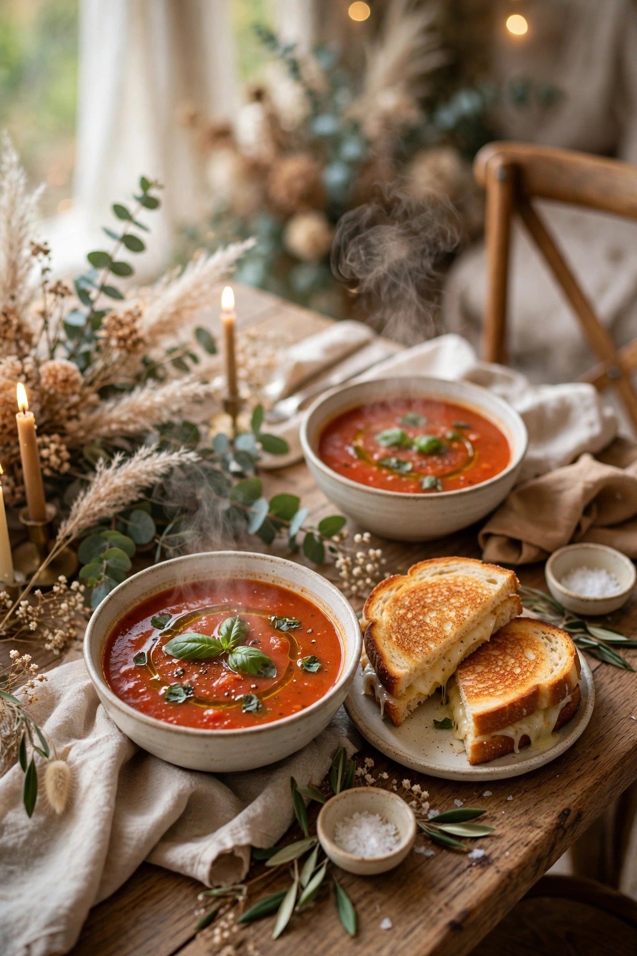 Cozy Soup and Grilled Cheese Supper — the calmest dinner on this list at a wedding weekend celebration