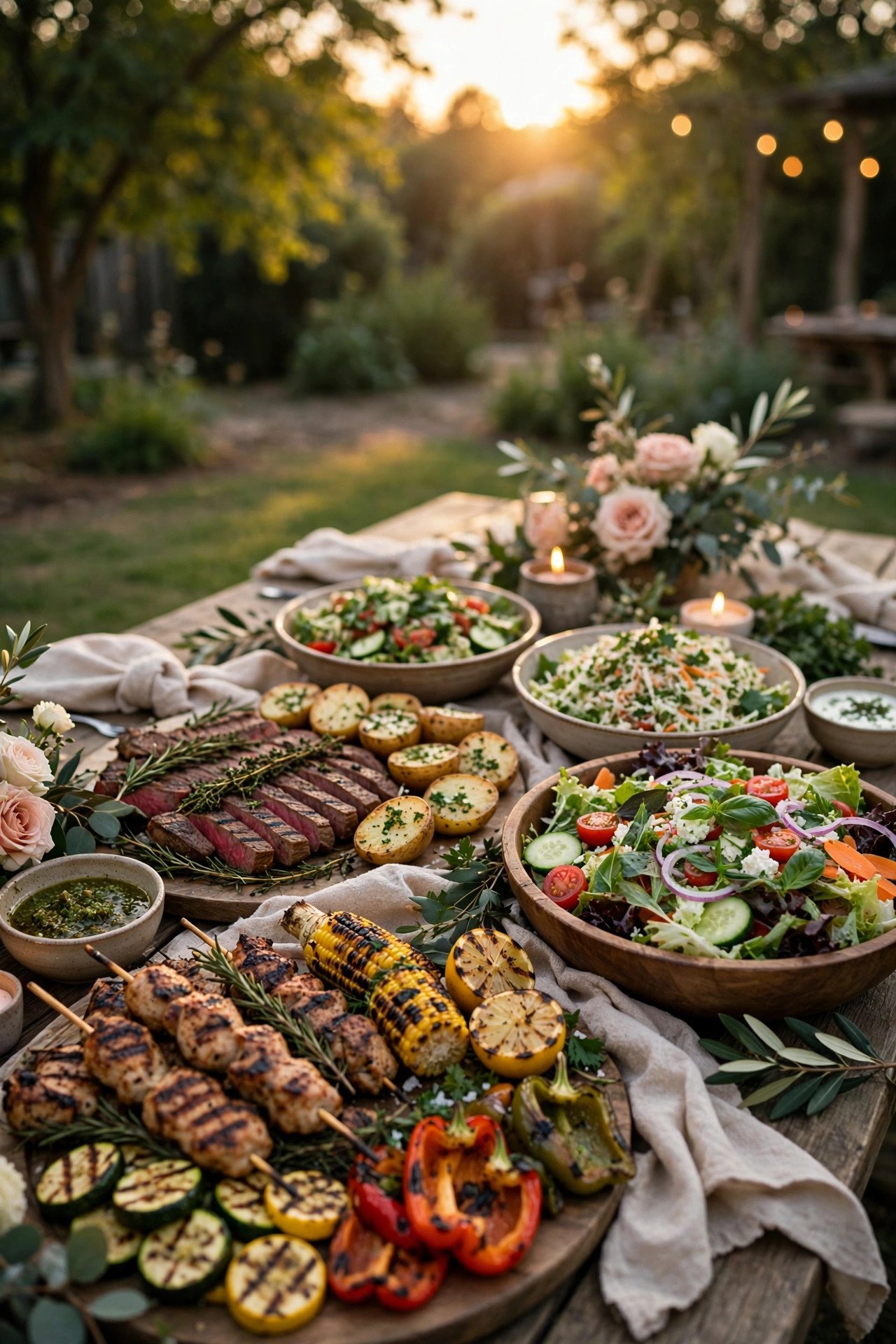 Backyard Barbecue Platters — relaxed, paper-plate friendly, and done before dark at a wedding weekend celebration
