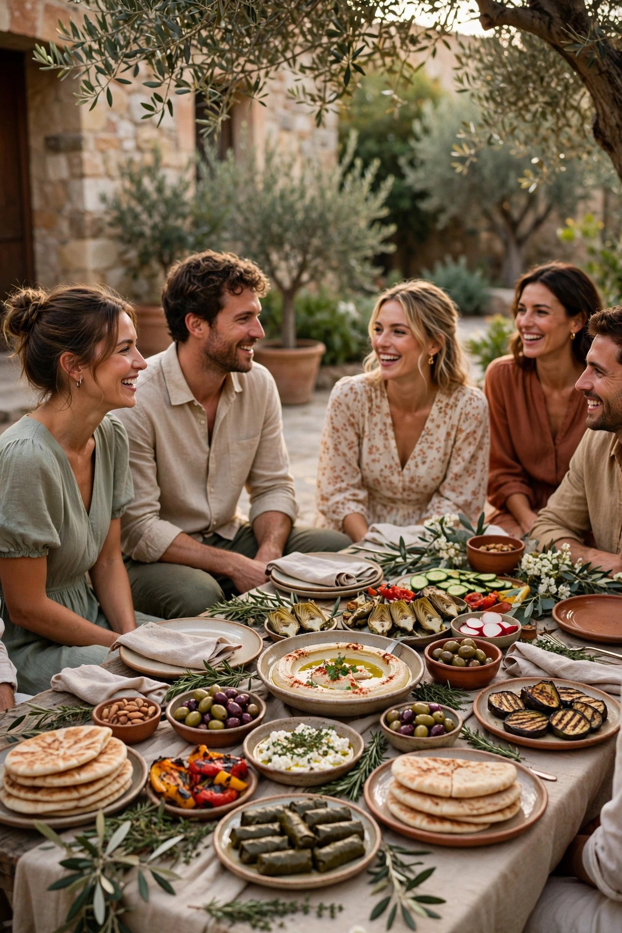 Mediterranean Mezze Table — graze, chat, and never sit for courses at a wedding weekend celebration