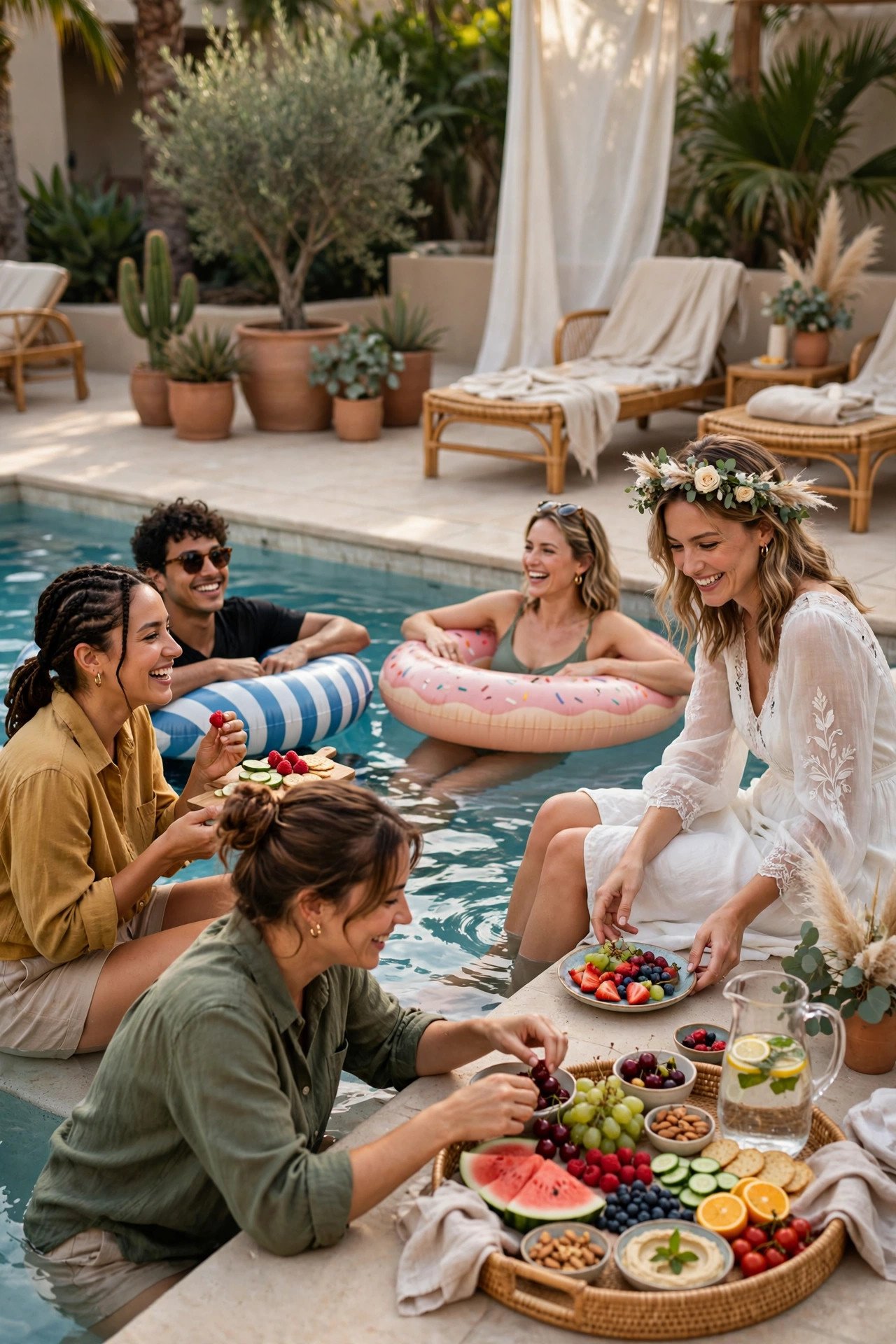 Pool Party Afternoon — float, snack, repeat at a wedding weekend celebration