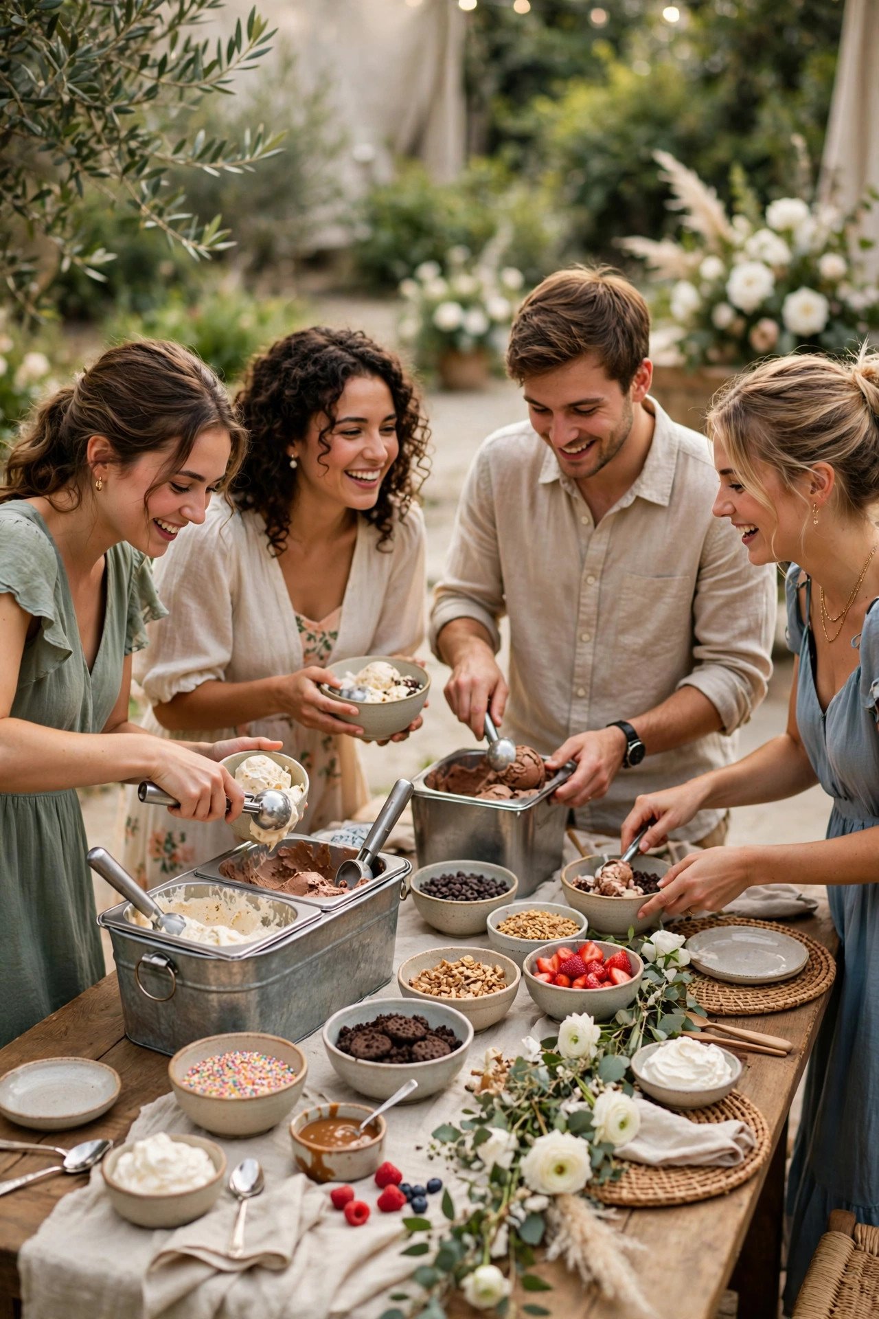 Ice Cream Sundae Social — build-your-own goodbye at a wedding weekend celebration