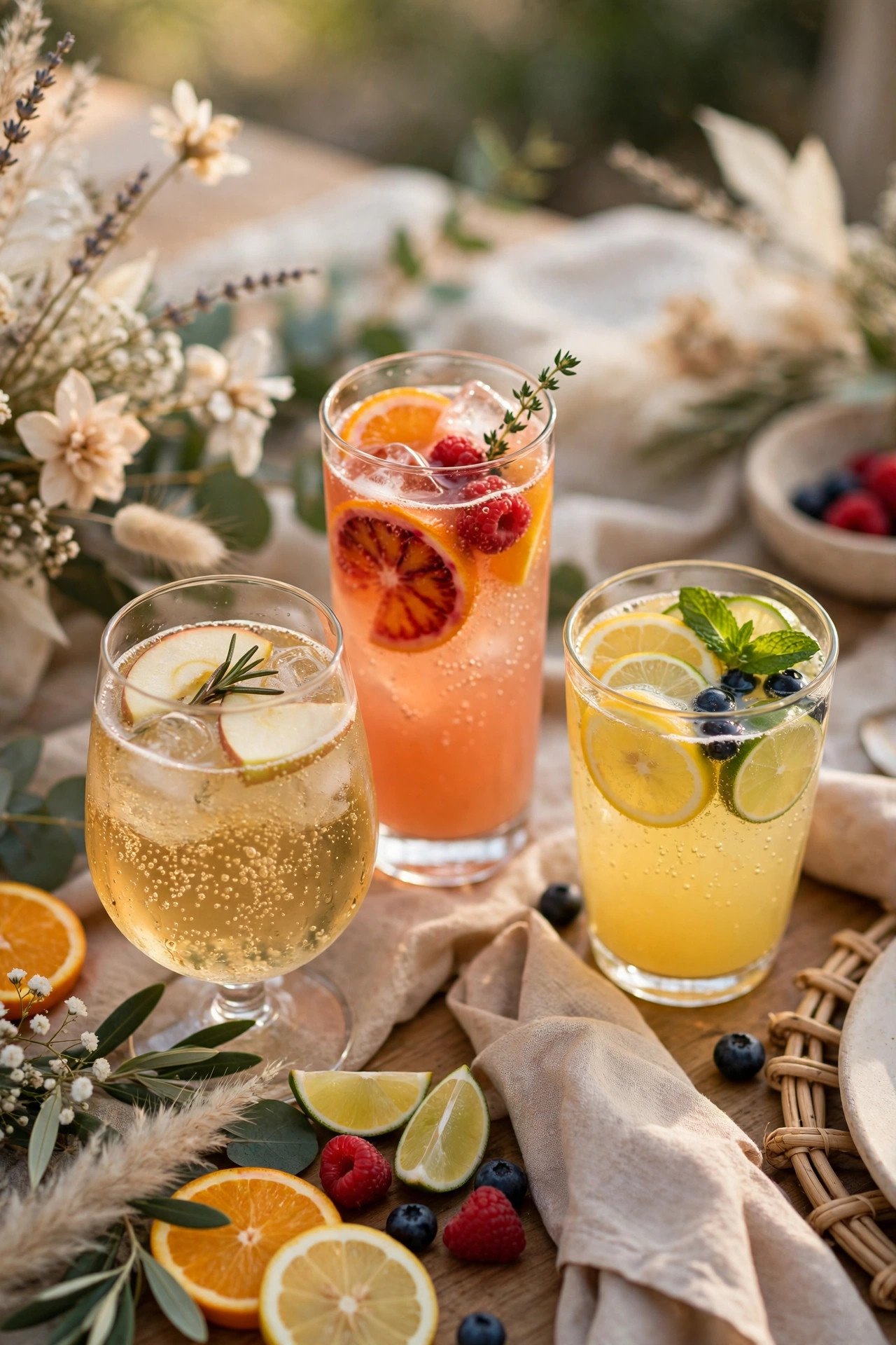 Sparkling Cider and Juice Spritzers — festive fizz, zero proof at a wedding weekend celebration
