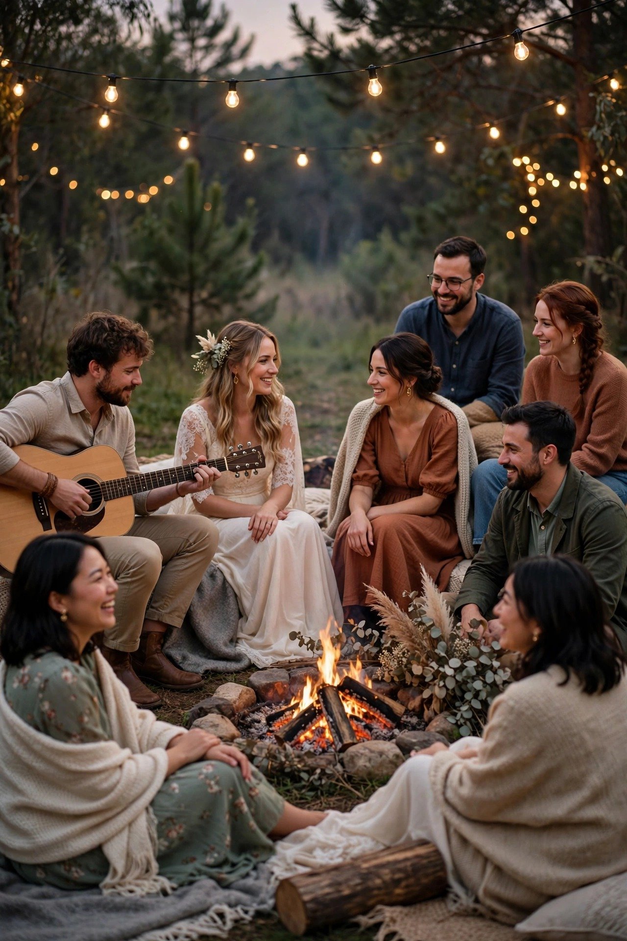 Wedding bonfire night idea: Acoustic Guitar Circle
