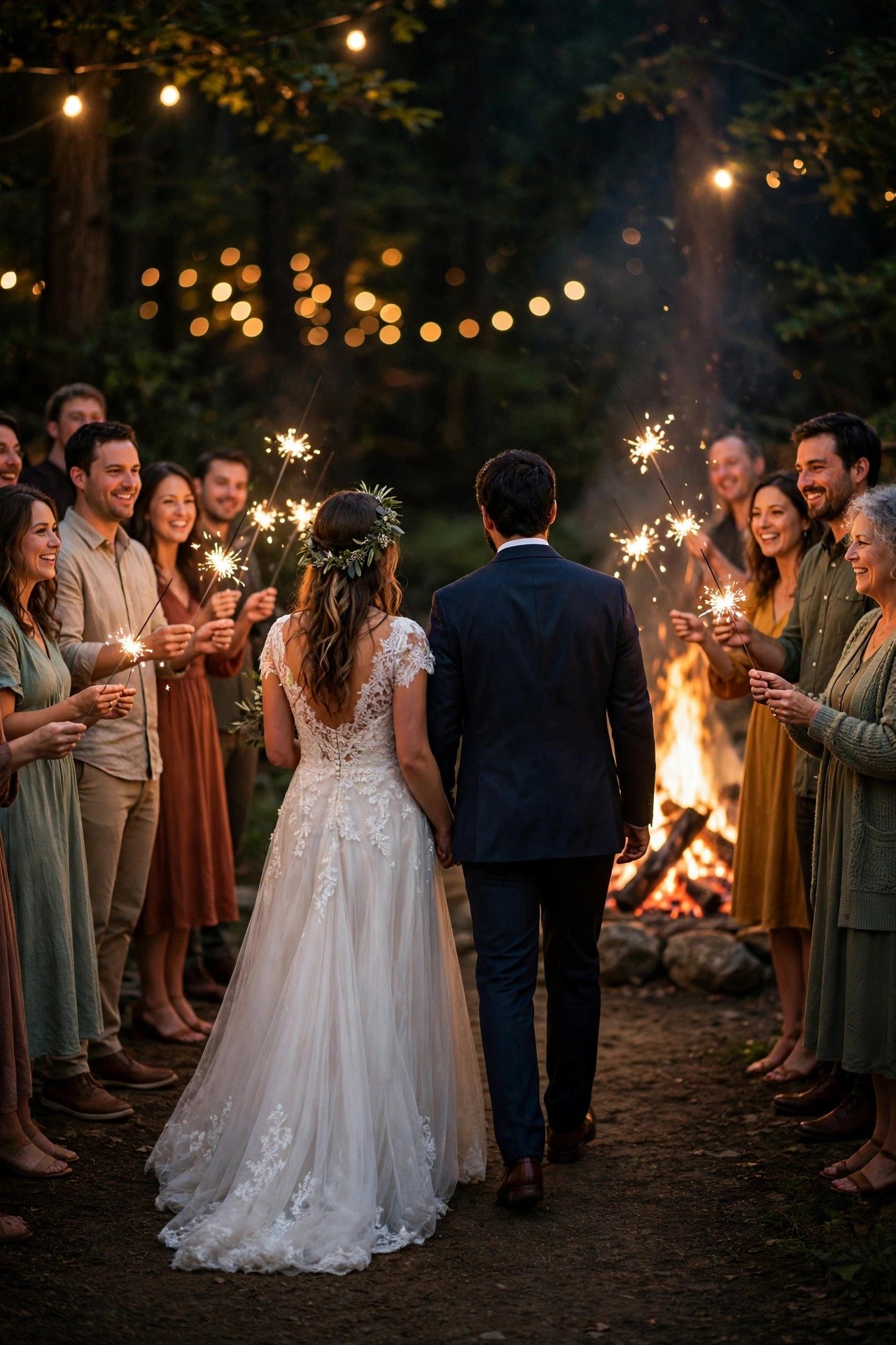 Wedding bonfire night idea: Sparkler Send-Off Finale