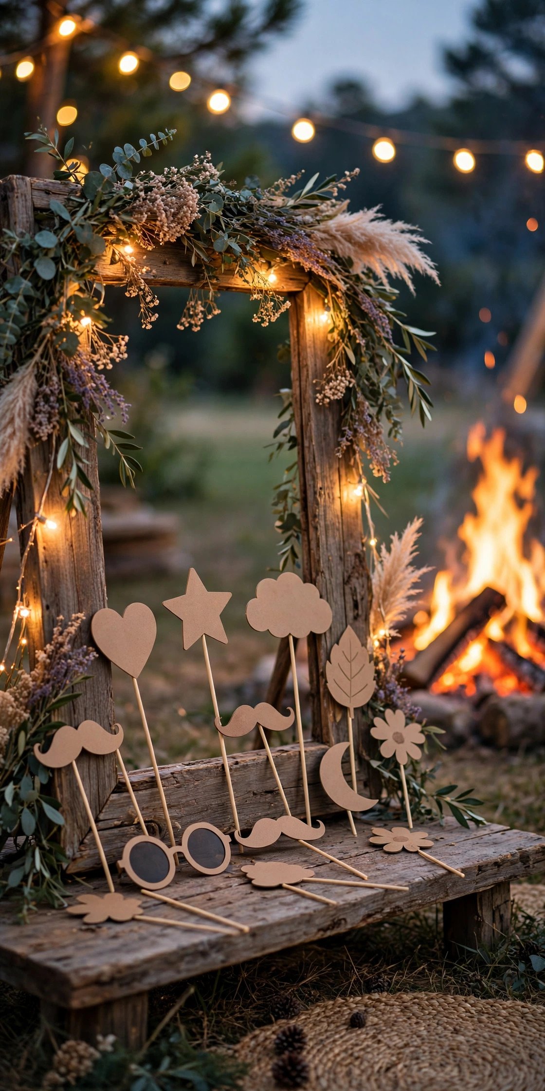 Wedding bonfire night idea: Bonfire Photo Booth Corner
