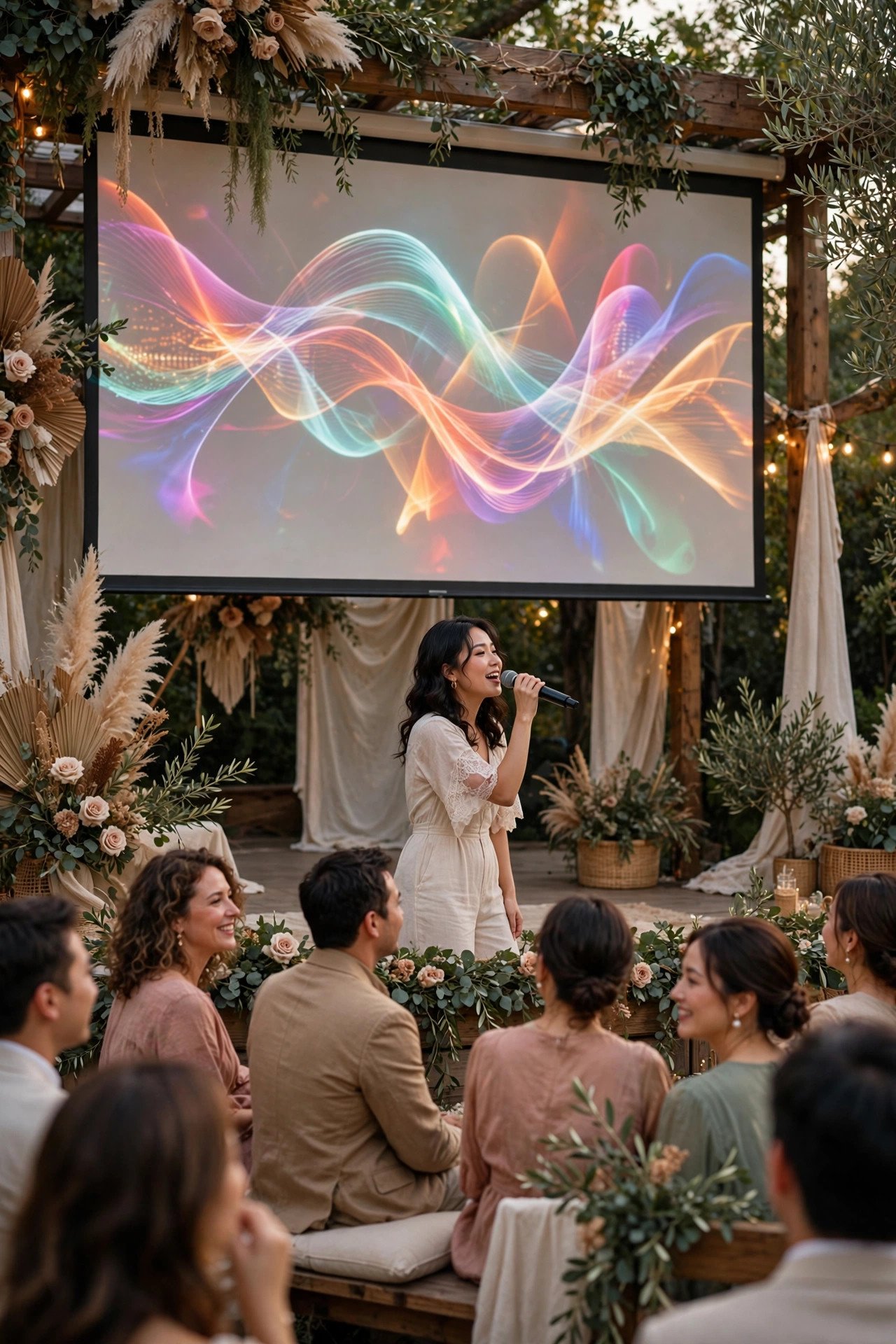 Wedding karaoke idea: Big Projected Lyrics Screen